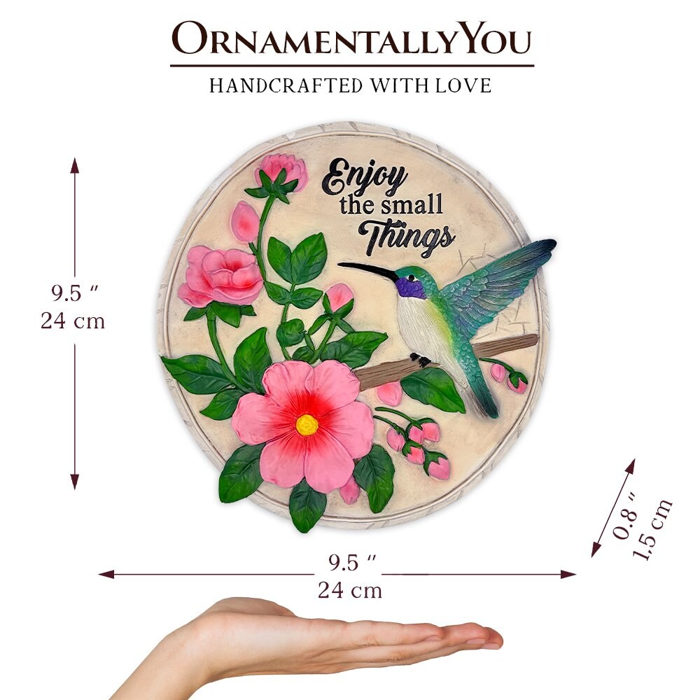Enjoy the Small Things Hummingbird Stepping Stone, 9.5&#x22; Decorative Garden Appreciation Gift
