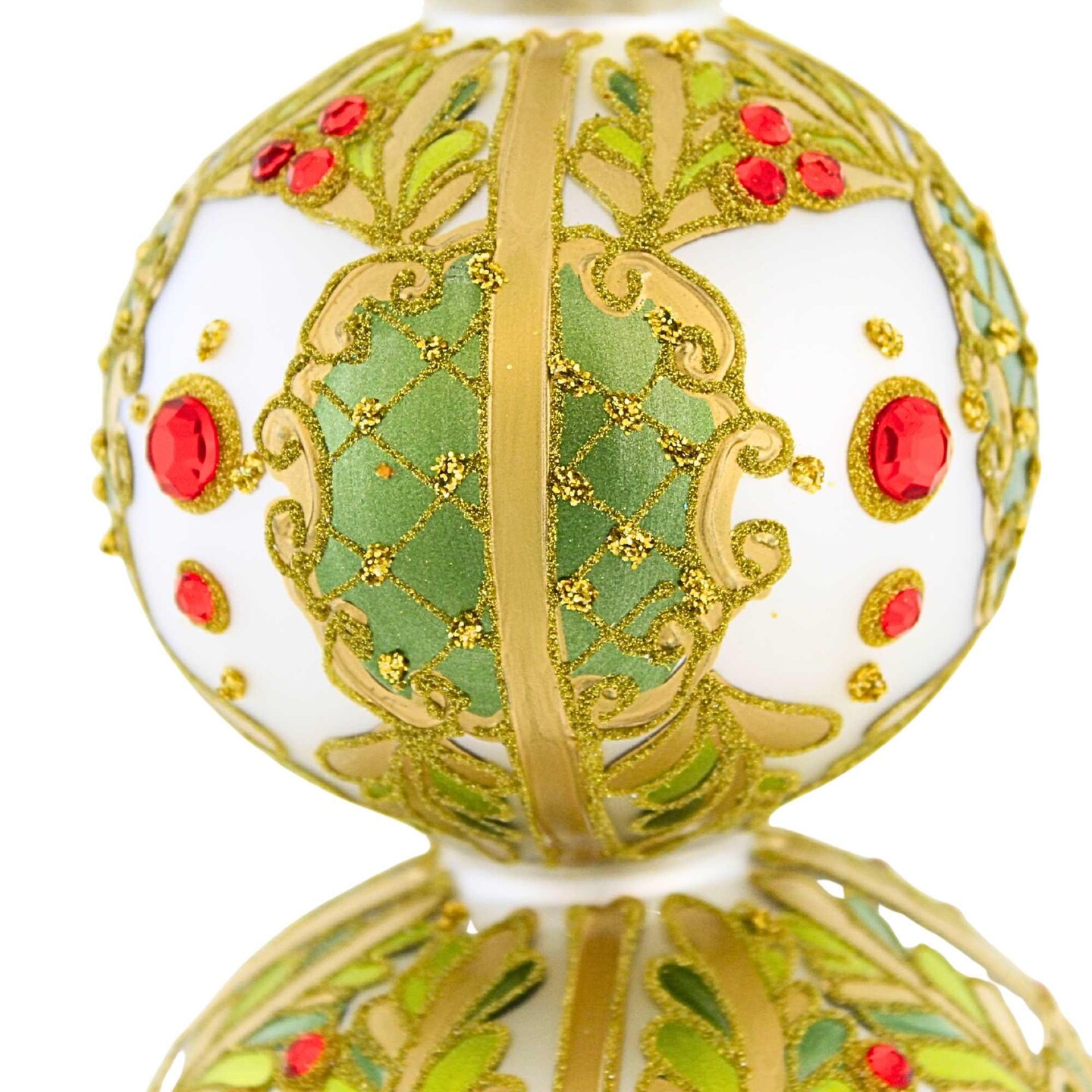 Miss Christmas 15.0 Inch Classic White And Gold Tree Topper Christmas Tree Topper , Christmas Decor Finial Fantasy Heirloom