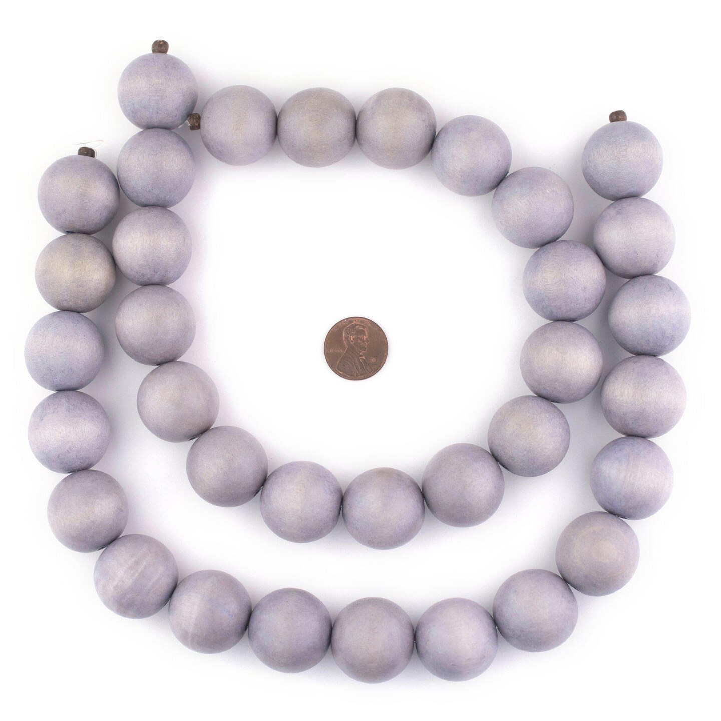 The Bead Chest Natural 24mm Wooden Beads in Light Grey for Jewelry Making &#x2013; Round Loose Wood Spacer Beads I Approximately 17 Beads