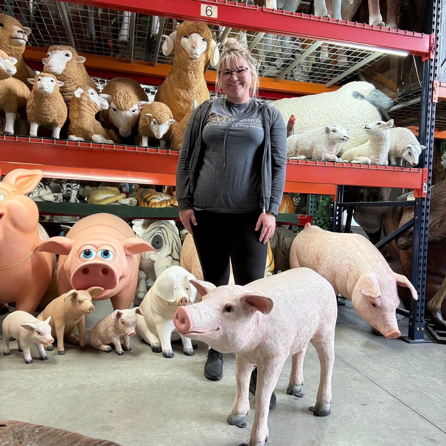 Baby Pig Standing Life Size Statue