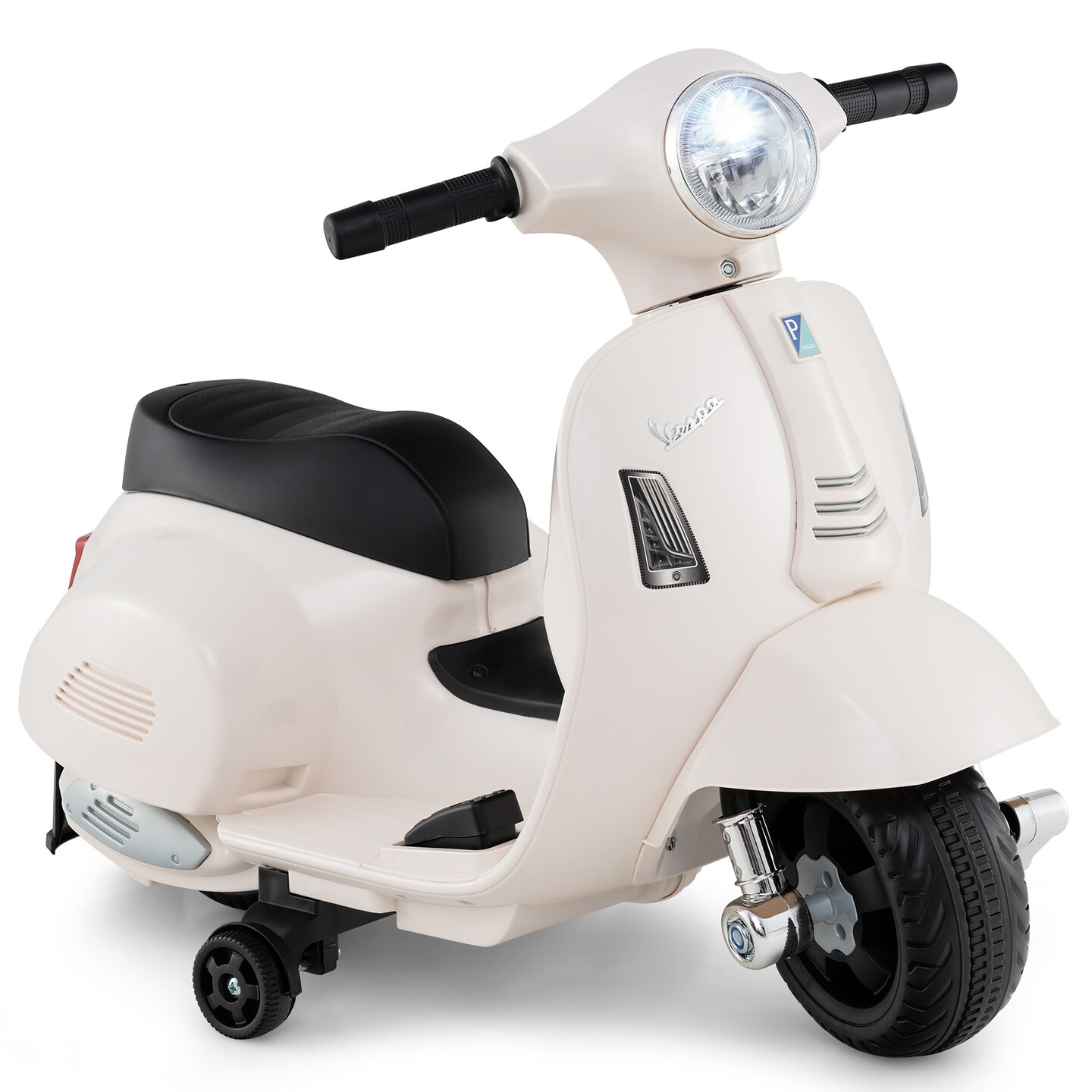Plastic Licensed Kids Ride-On Motorcycle Vespa with LED Headlight and Horn Sound