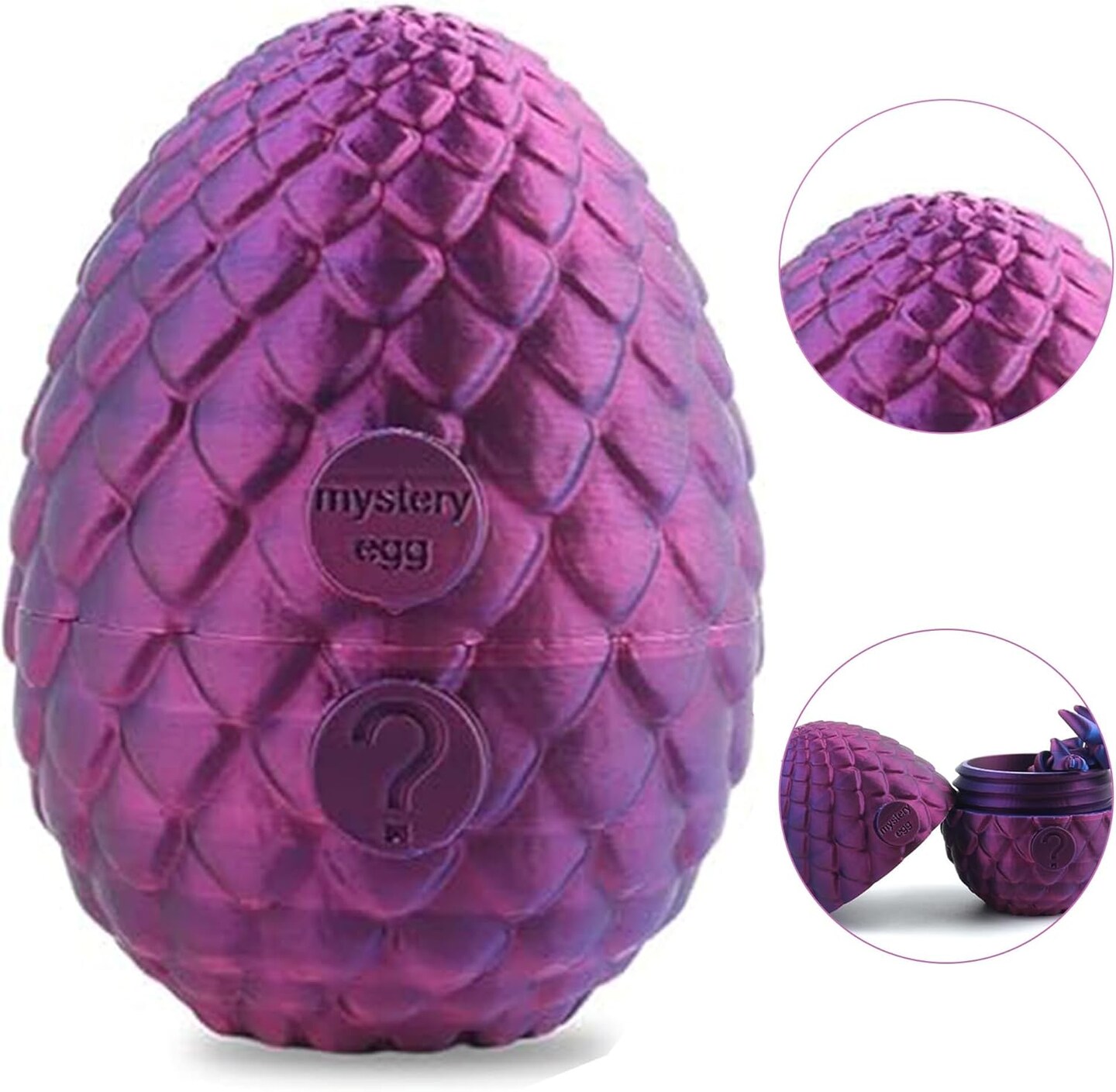 3D Printed Dragon, Articulated Crystal Dragon Egg Toy, Home Office Executive Desk Decor Fidget Toys