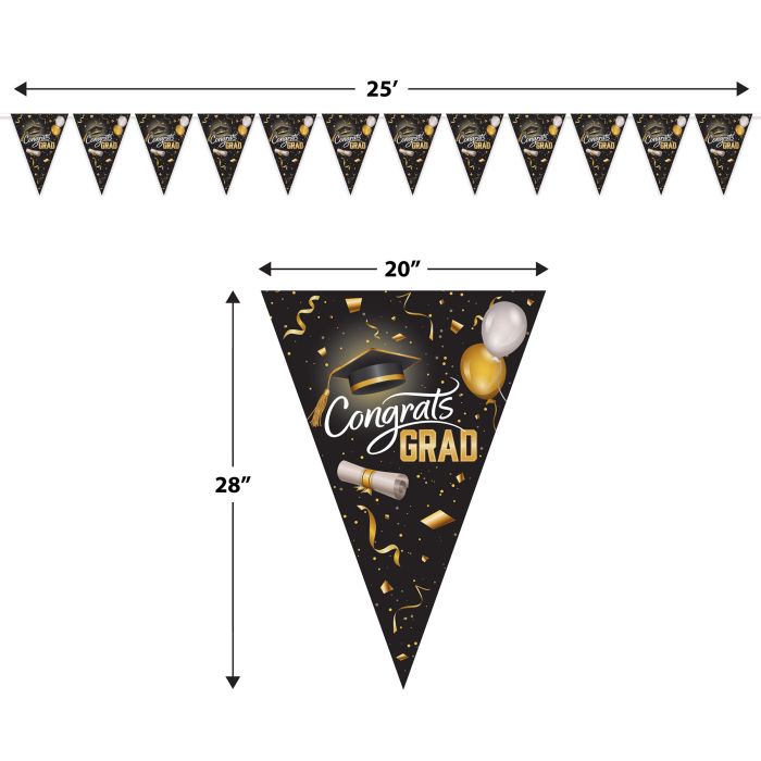 12 Pack Beistle Graduation Oversized Pennant Banner