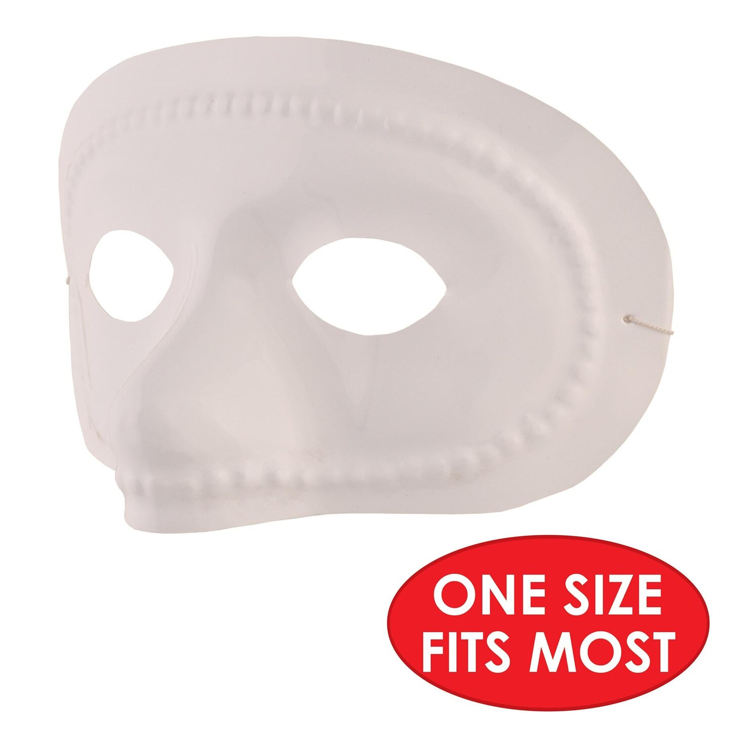 24 Pack Beistle Mardi Gras White Half Mask