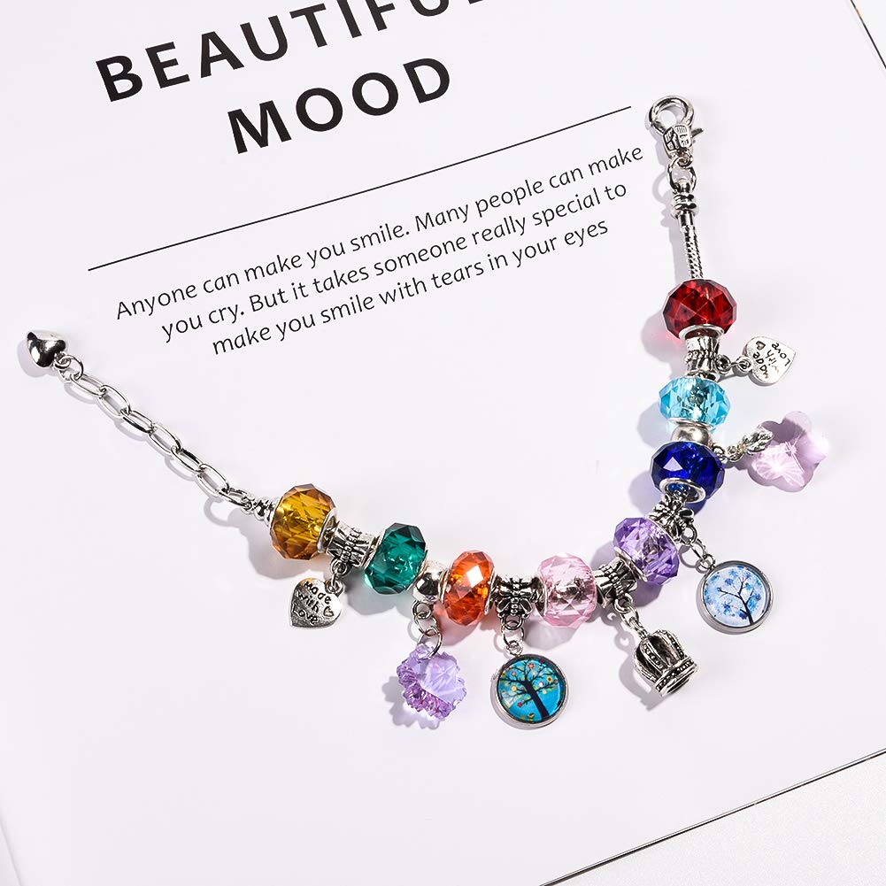 120 Pieces Assorted European Craft Beads Large Hole Lampwork Spacer Beads Colorful European Beads for DIY Necklace Bracelet Jewelry Making (Out Flower)