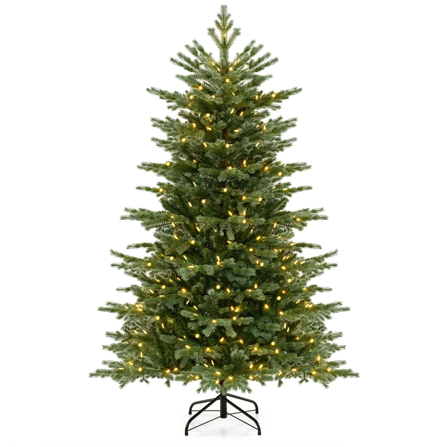 Artificial Christmas Tree with Lush PVC and Warm White LED Lights