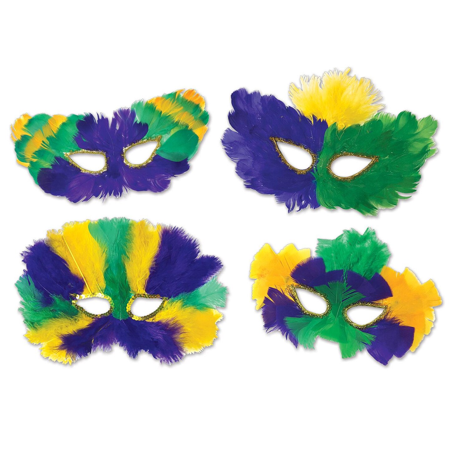 Beistle Bulk Mardi Gras Masks - 12 Pack
