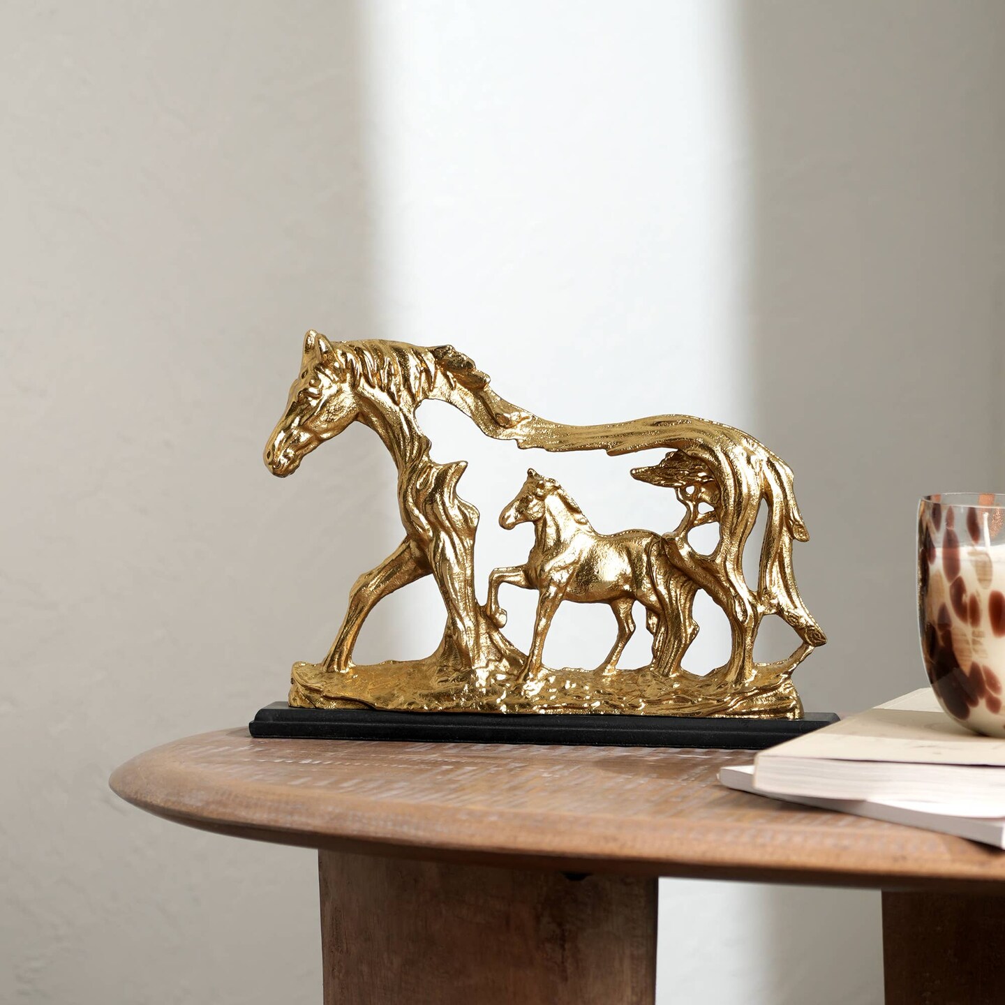 Decorative Horse Sculpture-Animal Figurine - 11&#x22; x 1.25&#x22; x 7.75&#x22;