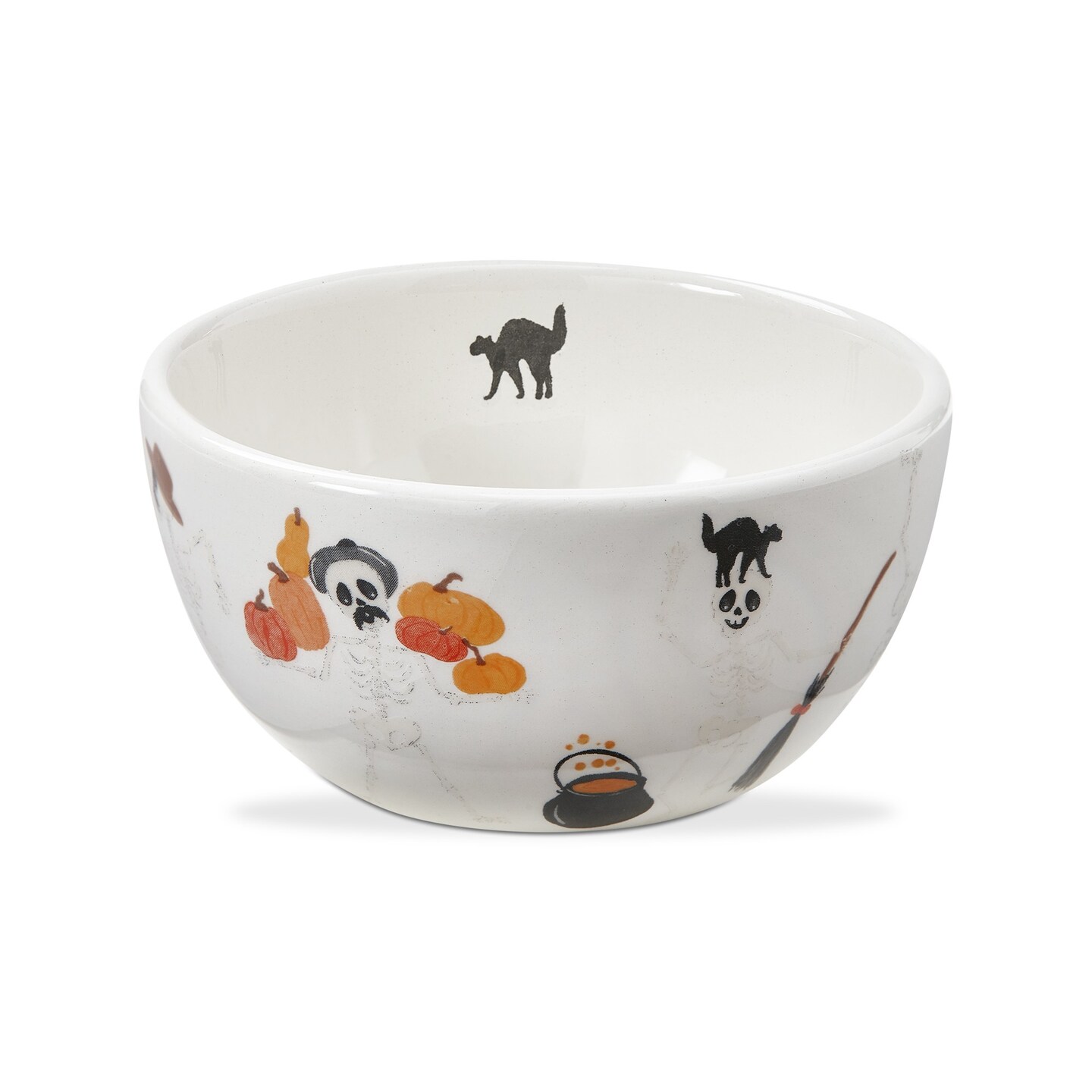 Dancing Skeleton Ceramic Serving Bowl - Halloween Multicolor Salad Bowl, 11.8oz, Dishwasher Safe, 2.9&#x22;h x 4.75&#x22;dia