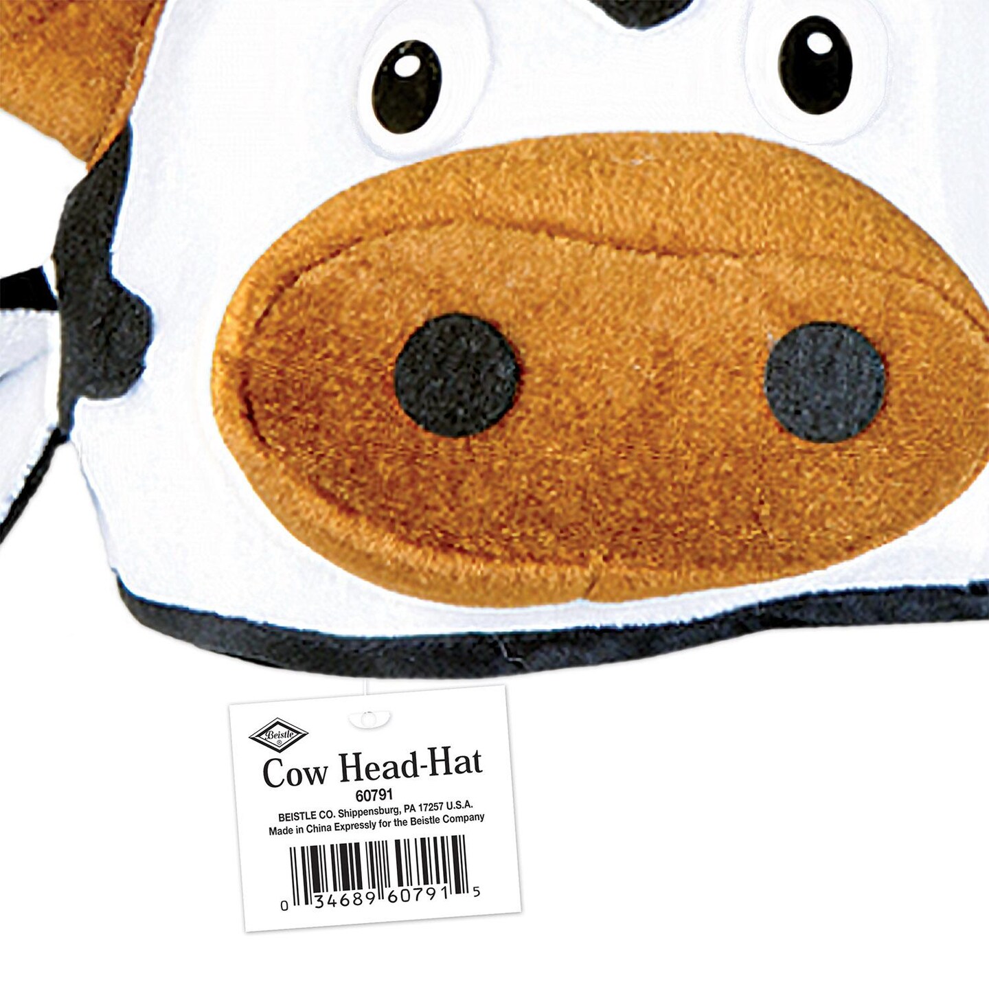 12 Pack Beistle Plush Cow Head-Hat