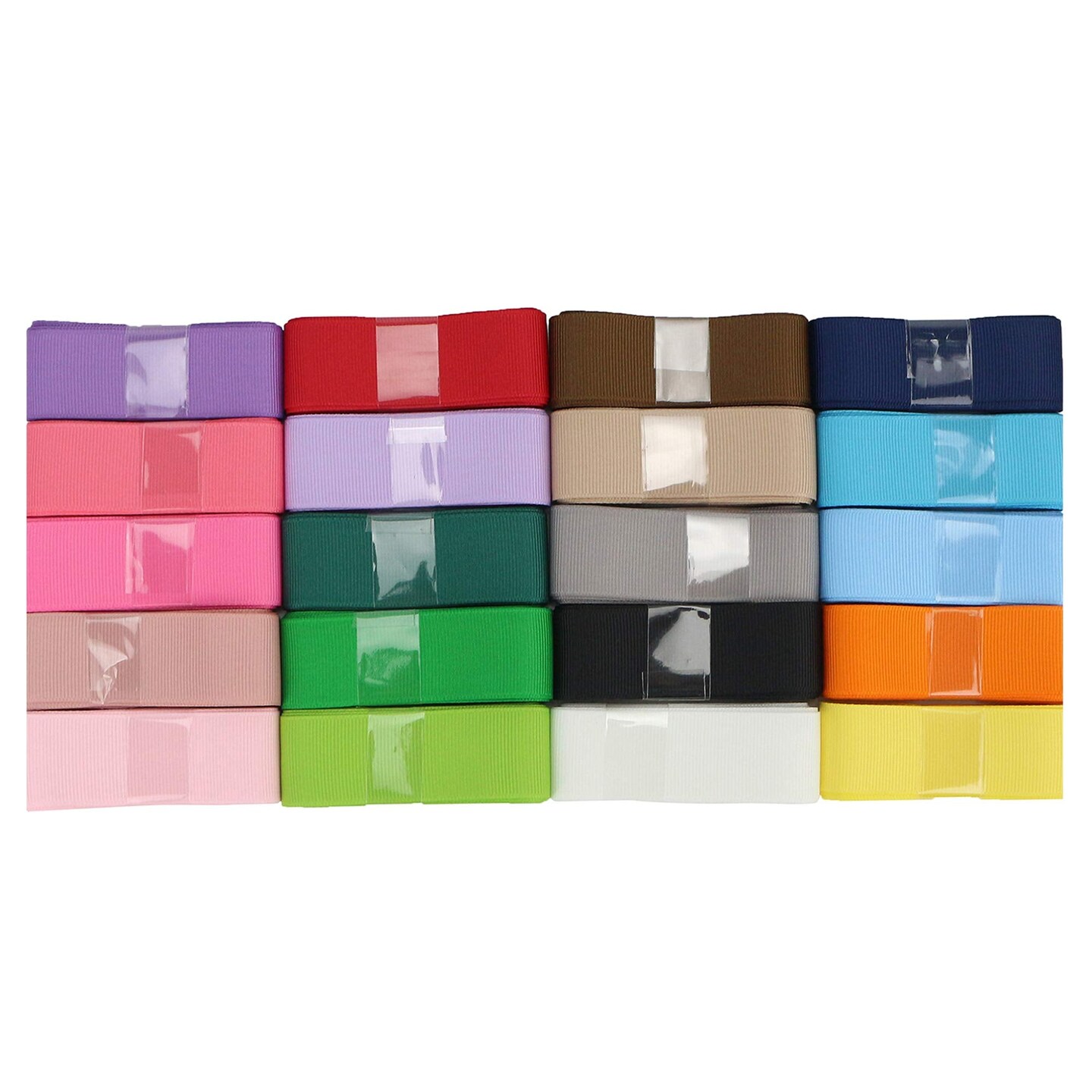 Ribbon Grosgrain Ribbon 1 inch Ribbon 20 Solid Color Ribbon Assortment, 1&#x22; X 2 Yard Each, Total 40 Yds Per Package, Thin Ribbon Grosgrain Thick Ribbon Fabric Ribbons for Crafts, Hair Bow Supplies