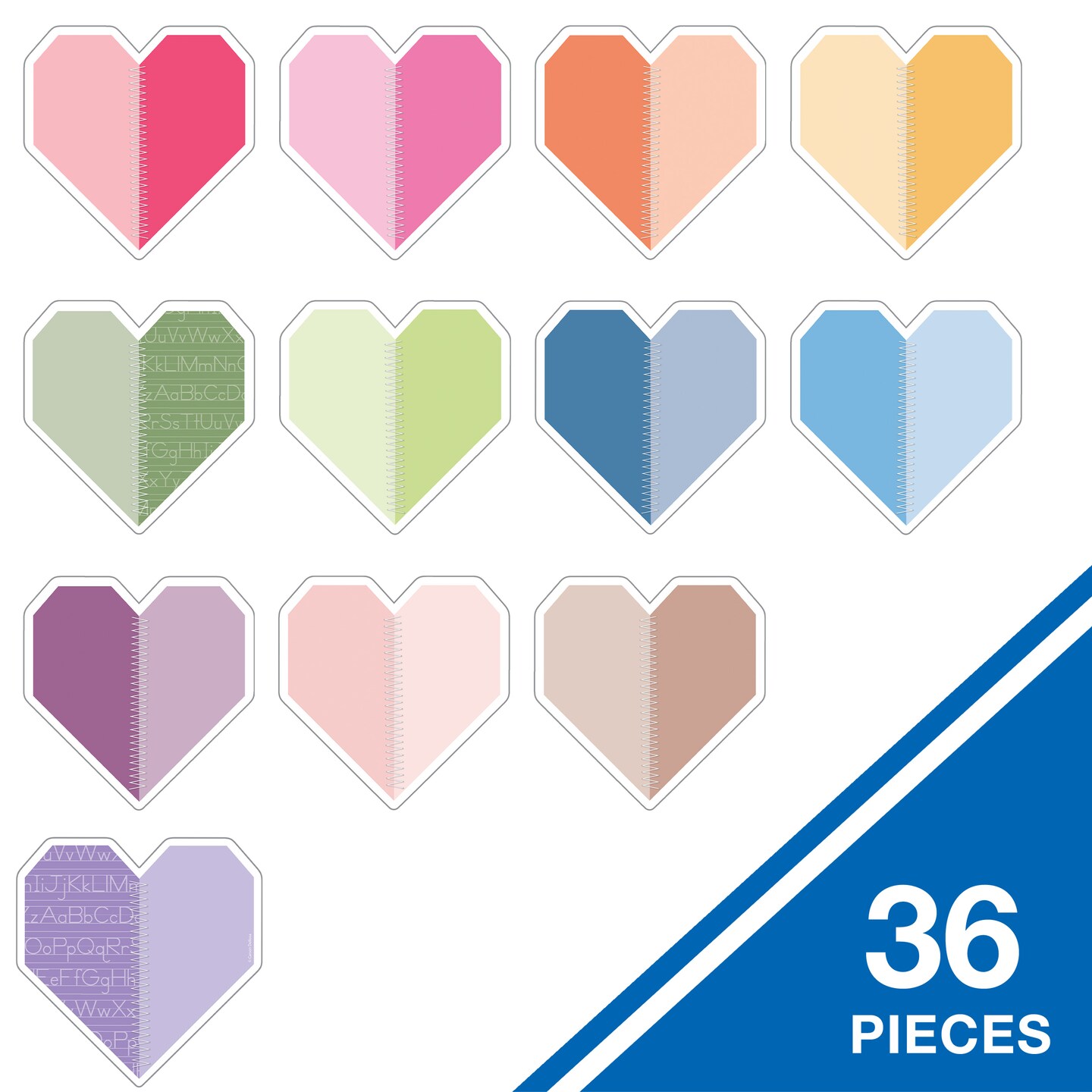 Carson Dellosa Crafty and Cool 36pc Handmade Hearts Bulletin Board Decorations, Colorful Heart Decor for Bulletin Board, White Board, Cork Board, Valentines Day Decorations, and Classroom Decor