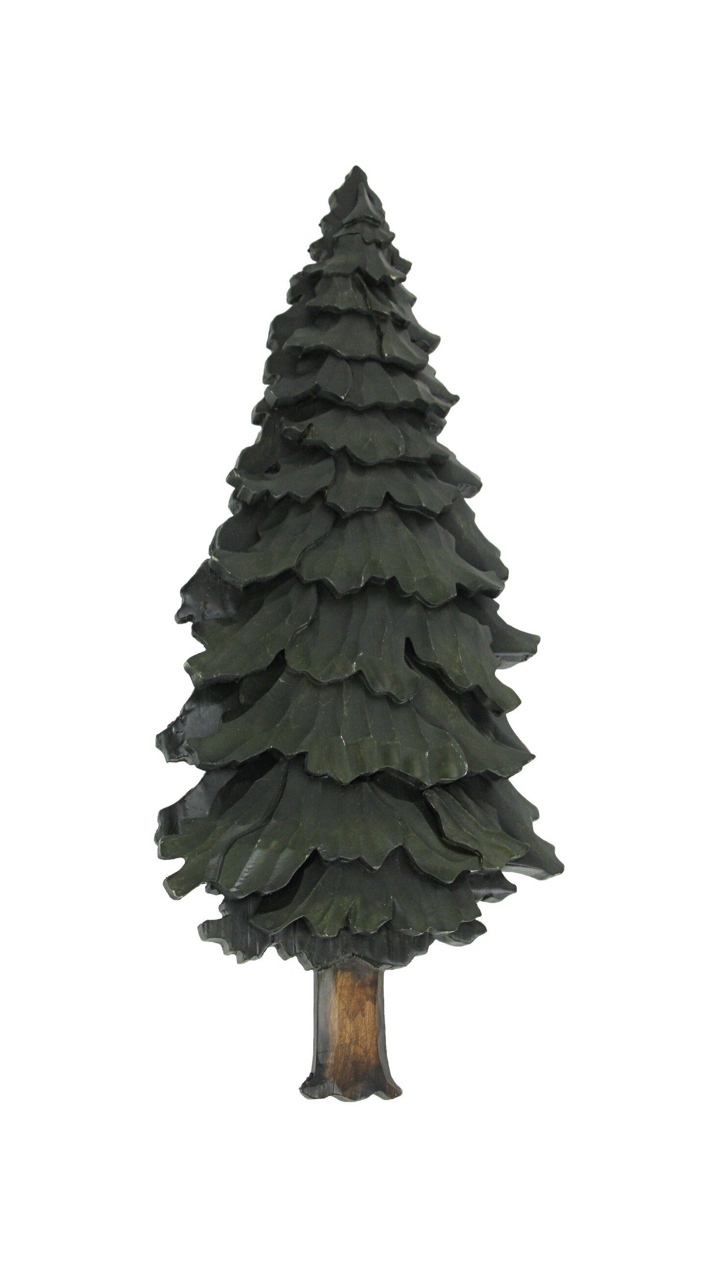 16 Inch Hand Carved Wooden Pine Tree Wall Hanging Art Rustic Cabin Home Decor