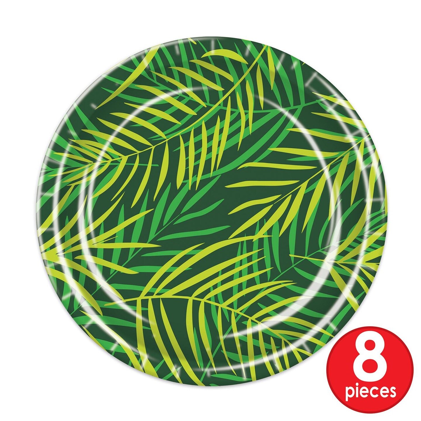 96 Pack Beistle Luau Party Palm Leaf Paper Plates 9 inch