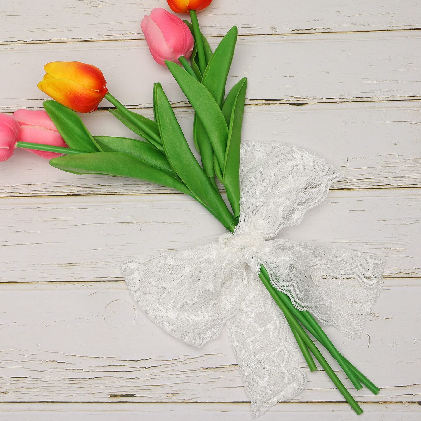 VGOODALL 3 Inch White Lace Ribbon, 10 Yards Wide Stretchy Lace Trim Elastic Floral Lace for Bridal Wedding Decoration Gift Wrapping DIY Sewing Craft Hair Bow Making