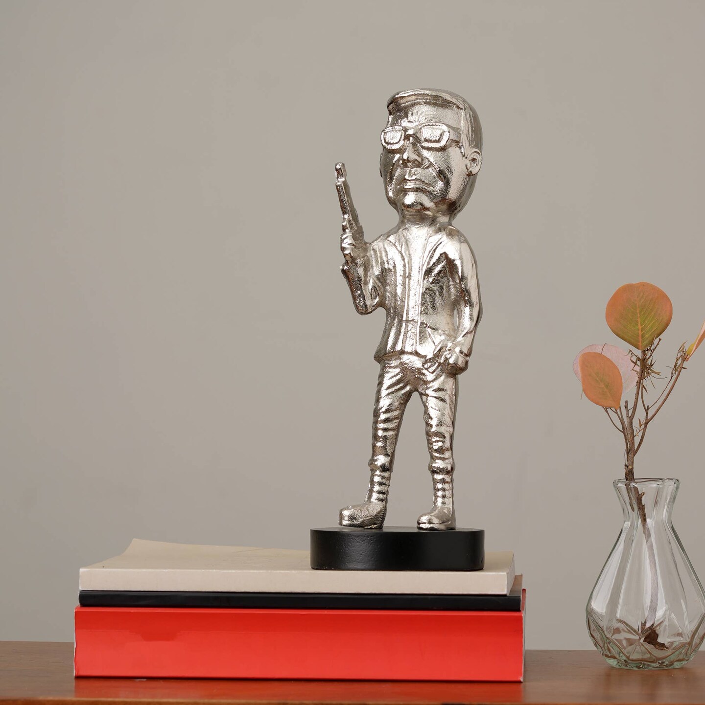 Decorative Aluminum Sculpture on Base - 5&#x22;x5&#x22;x13&#x22;