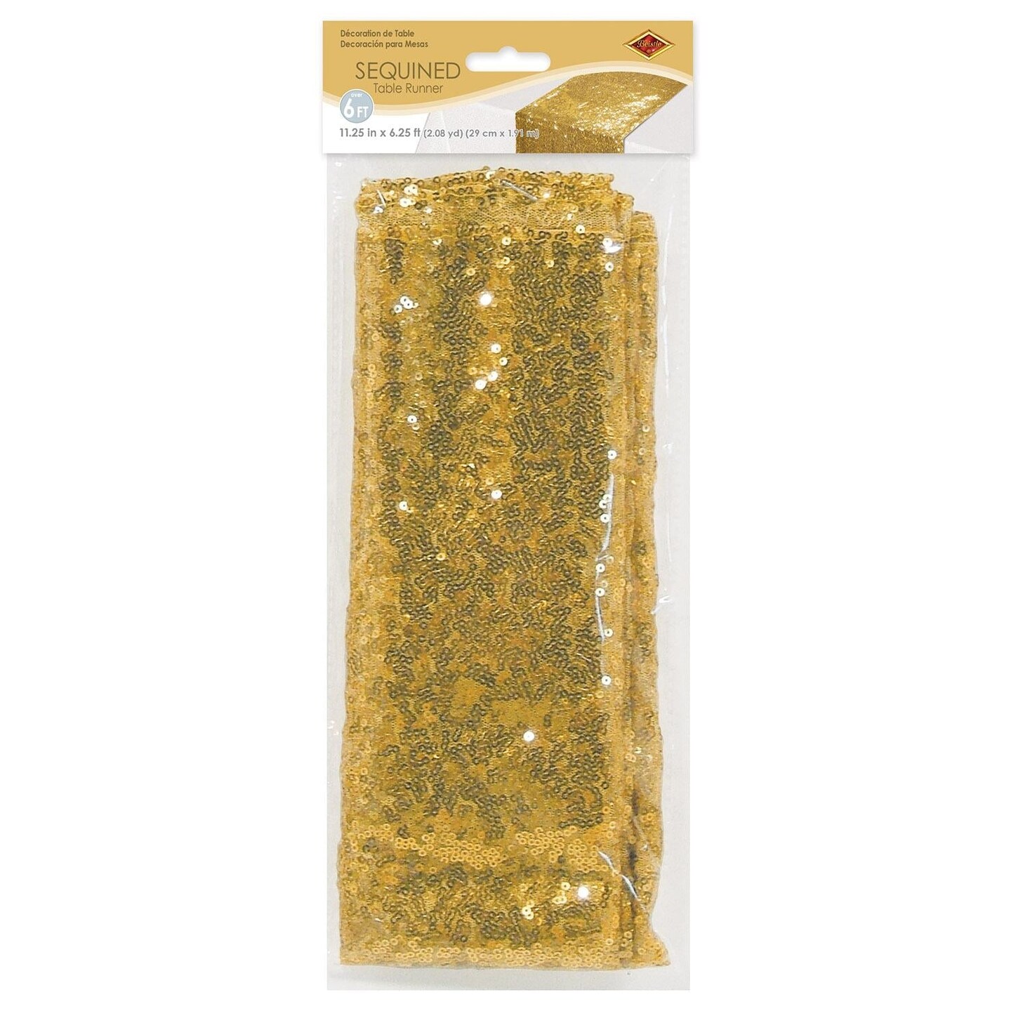 12 Pack Beistle Sequined Table Runner - gold