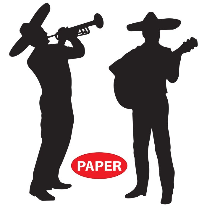 24 Pack Beistle Mariachi Band Silhouette Decorations