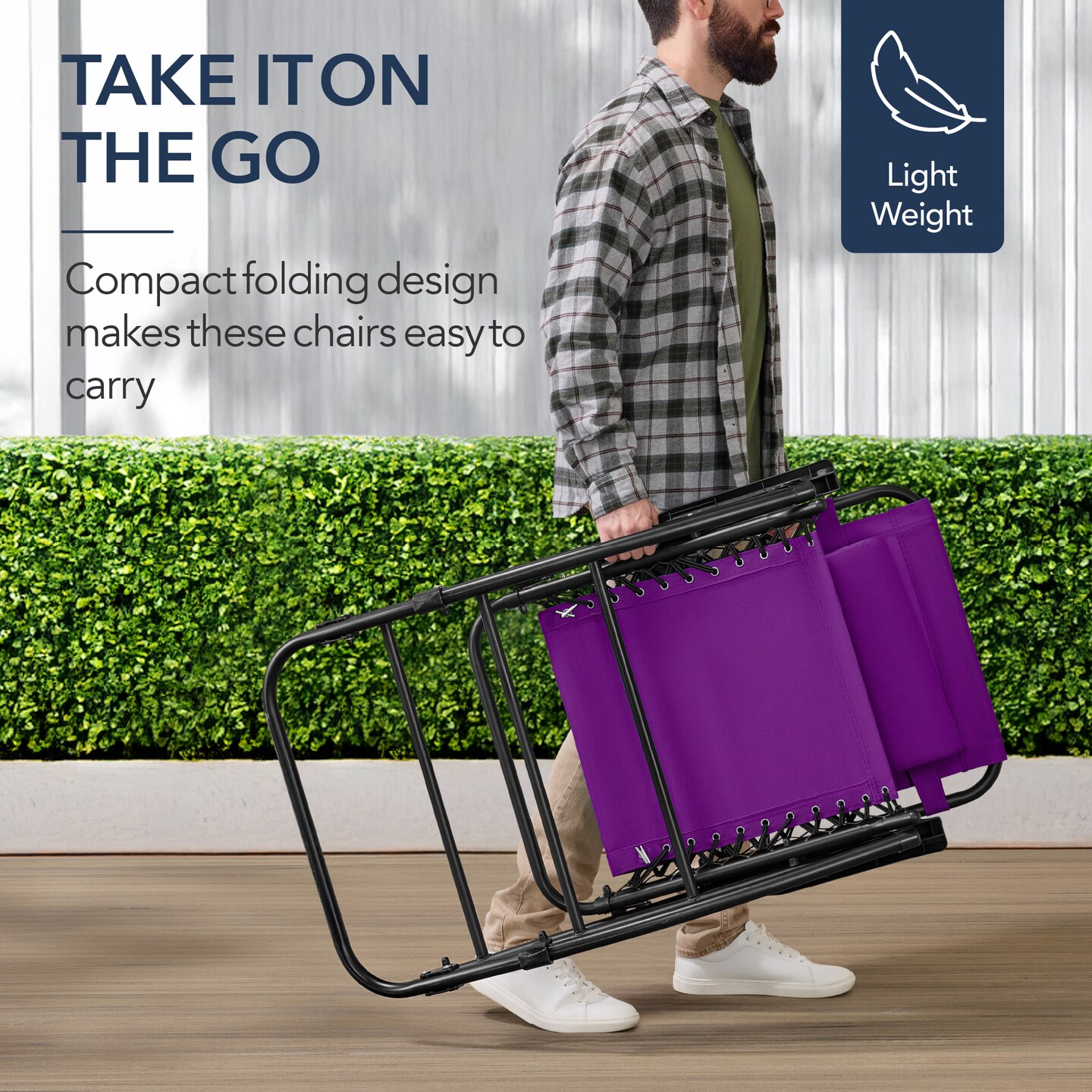 Best Choice Products Folding Outdoor Zero Gravity Rocking Lounge Chair w/ Headrest Pillow