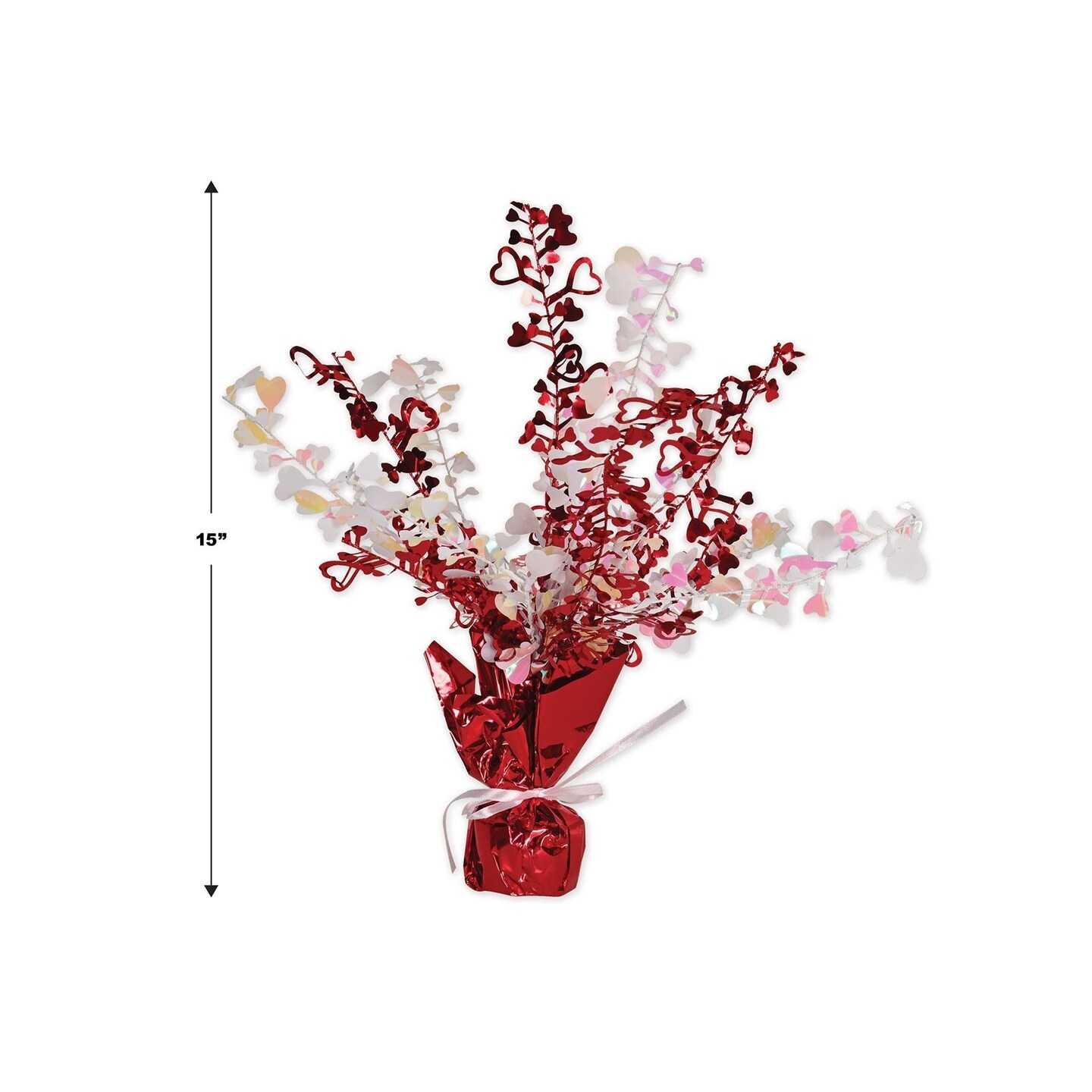 12 Pack Beistle Valentine&#x27;s Day Heart Centerpiece - red/opalescent