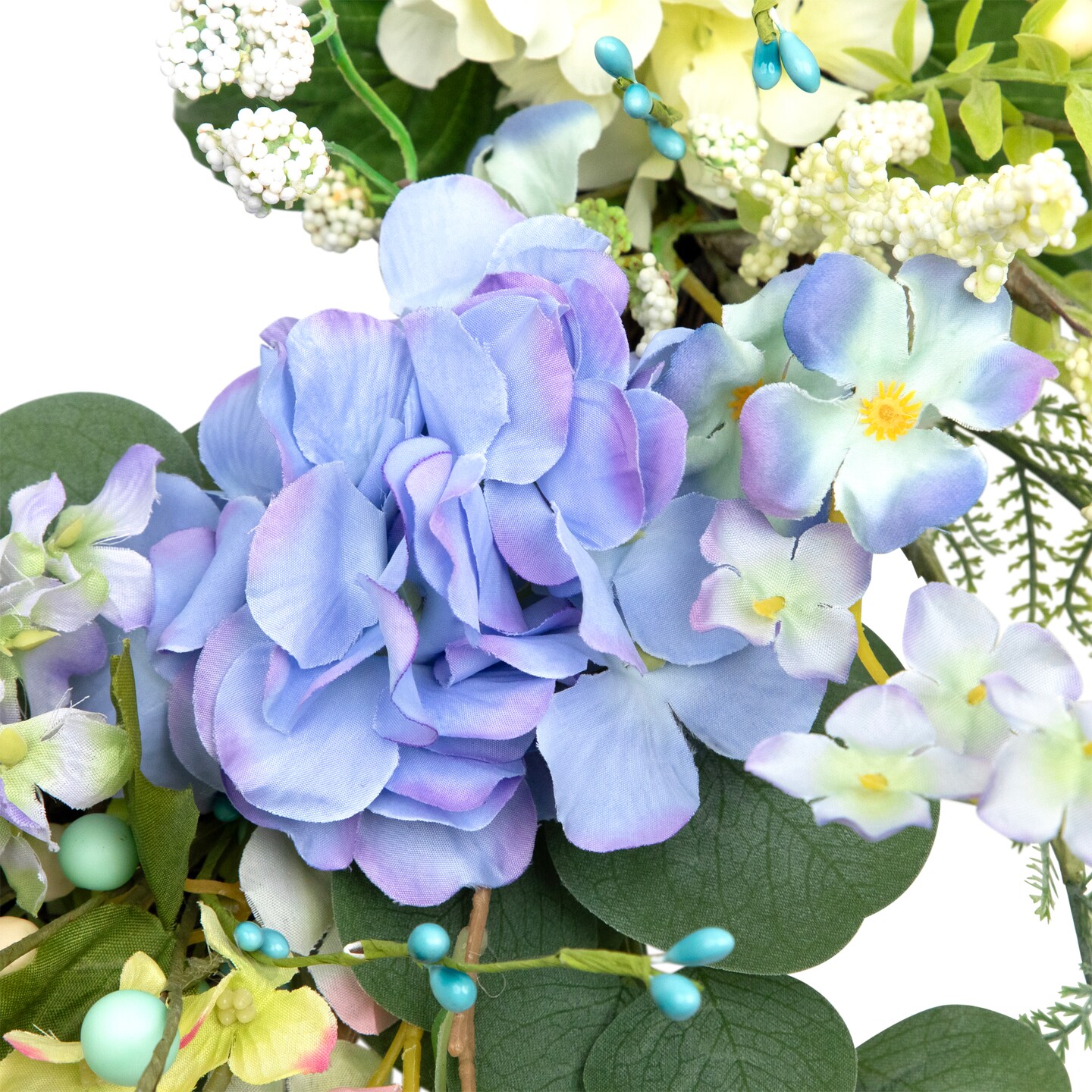 Northlight Eucalyptus Hyacinths and Hydrangea Fern Wreath - Thumbnail 4