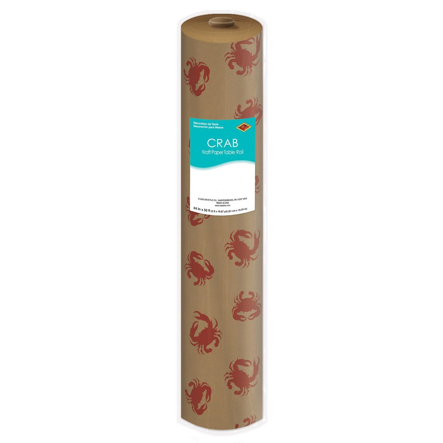 6 Pack Beistle Luau Party Crab Kraft Paper Table Roll