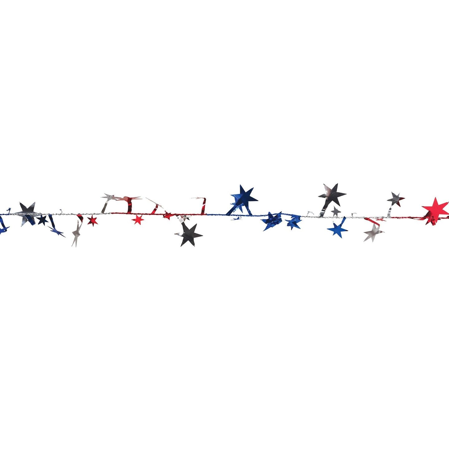 12 Pack Beistle Gleam &#x27;N Flex Star Party Garland - red - silver - blue - wire garland