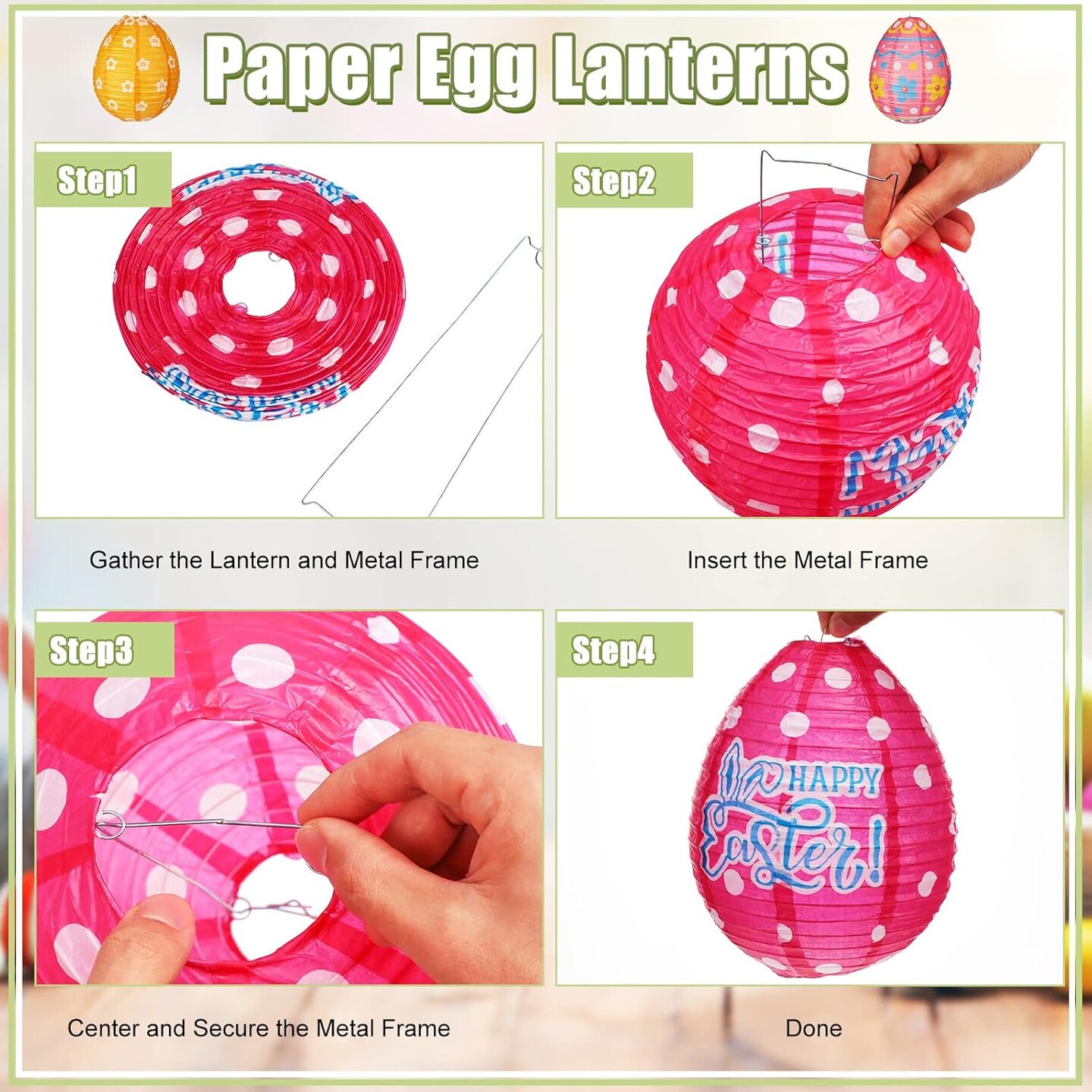 12 Pcs Easter Party Hanging Paper Lanterns Easter Eggs Bunny Chick Basket Flower Happy Easter Paper Lanterns Hanging Lanterns Decorative for Easter Party Decoration Supplies