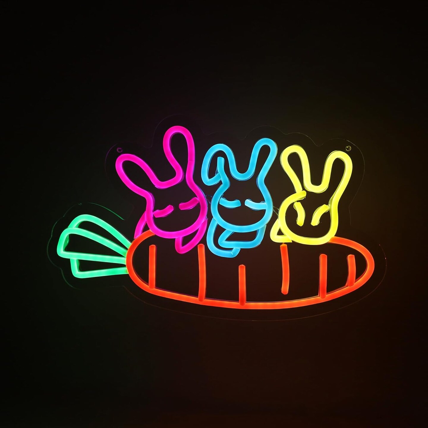 Easter Rabbit Neon Sign for Easter Decorations, Party Home Room Decor, Wall Decor, Easter Gifts for Kids