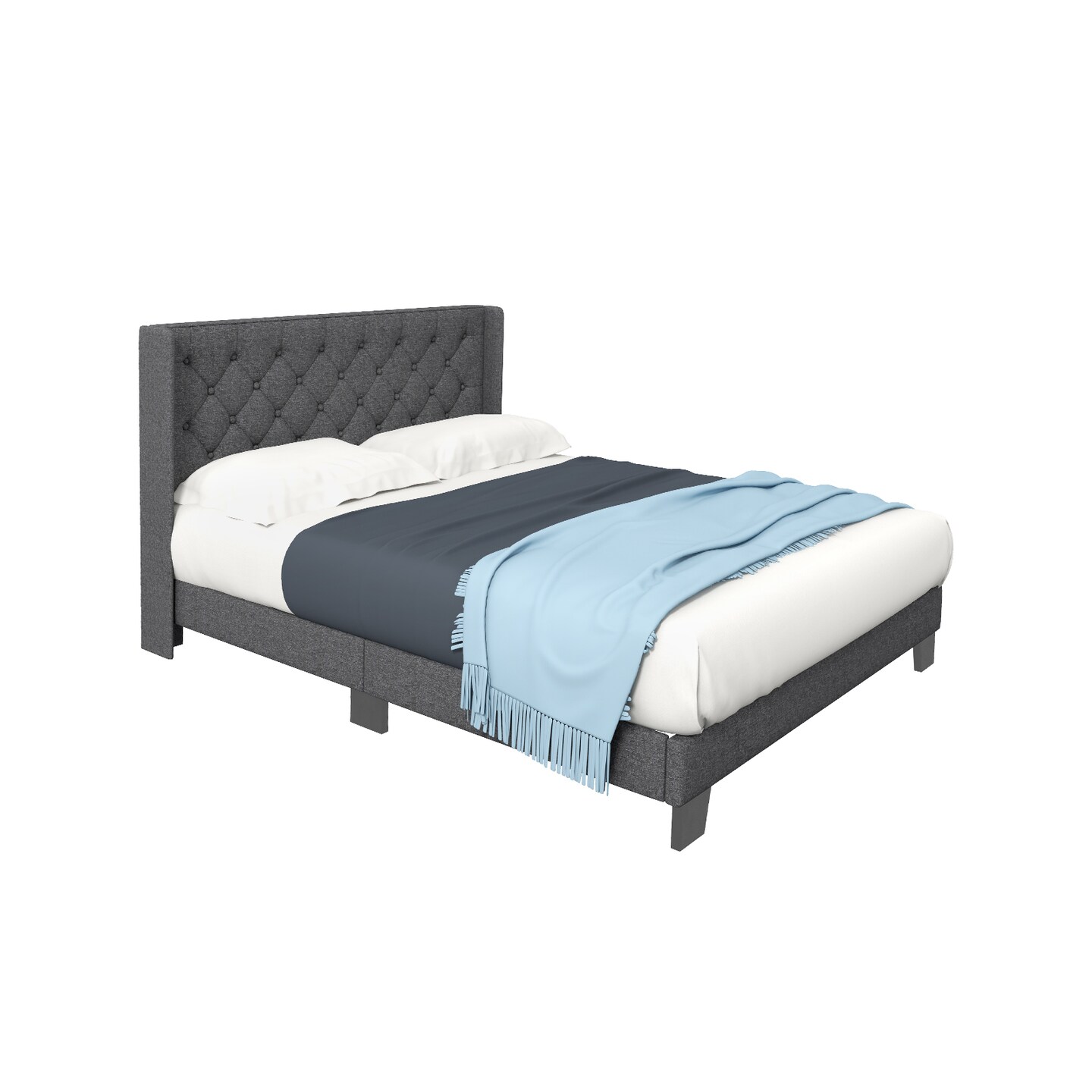 Button Tufted Upholstered Platform Bed, Twin/Full/Queen Size, Modern Design