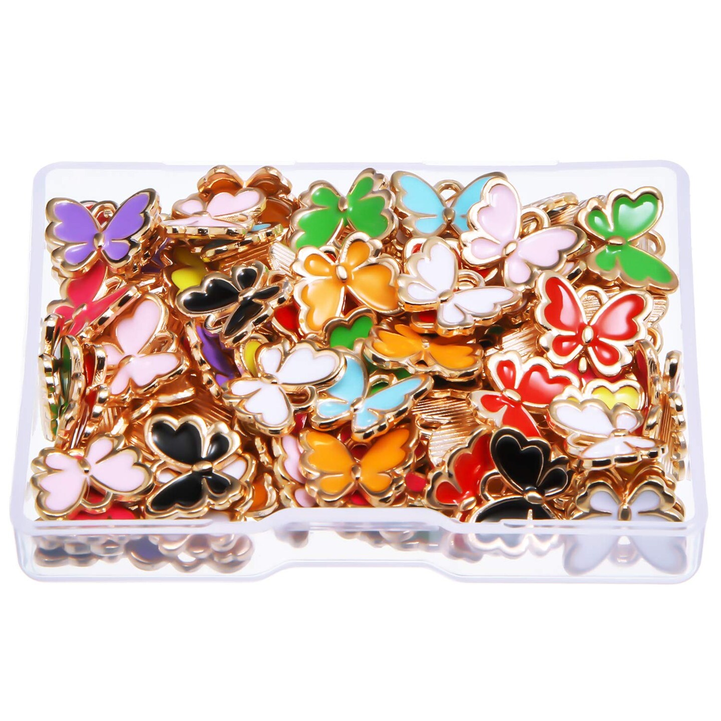 100 Pieces Colorful Butterfly Charms for Jewelry Making Alloy Pendant Jewelry Butterfly Charm for Necklaces Bracelets Earrings DIY Supplies