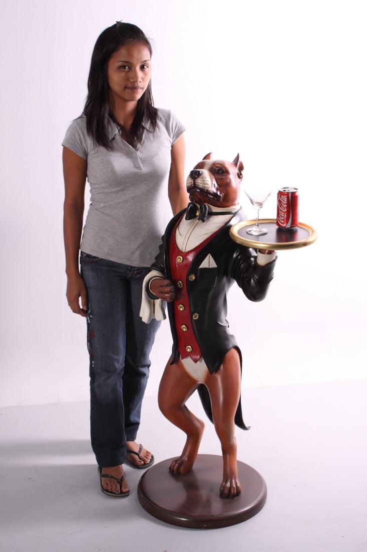 Pit Bull Butler Statue