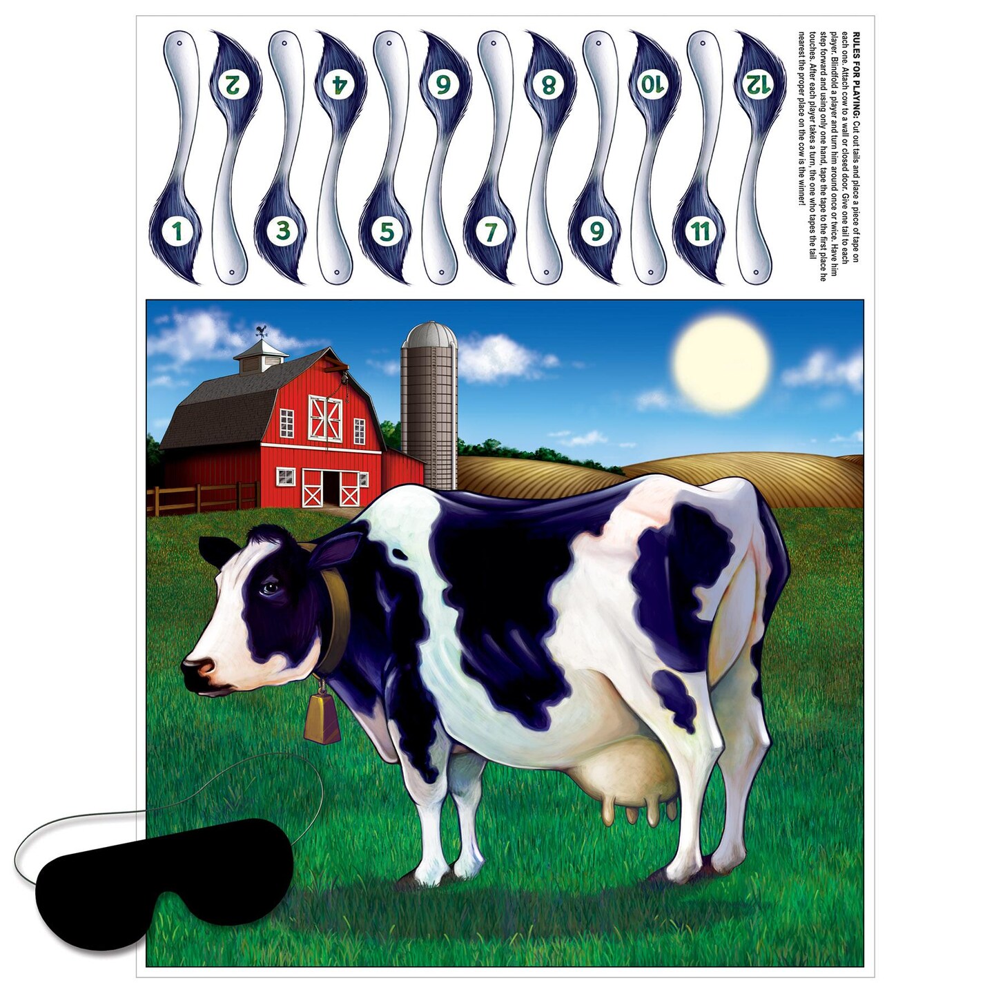 24 Pack Beistle Pin The Tail On The Cow Party Game