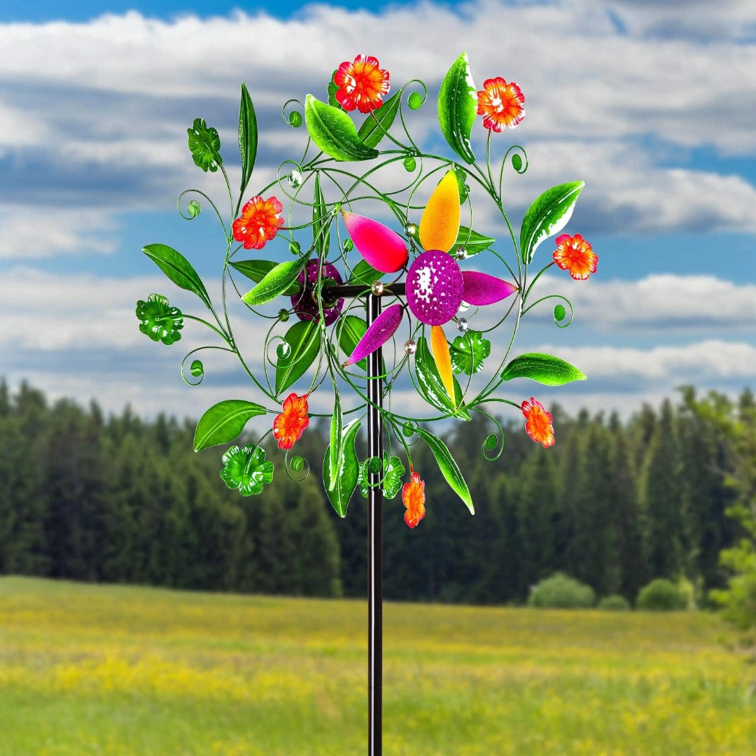 Bountiful Spring Flowers Wind Spinner 75 Inches Tall