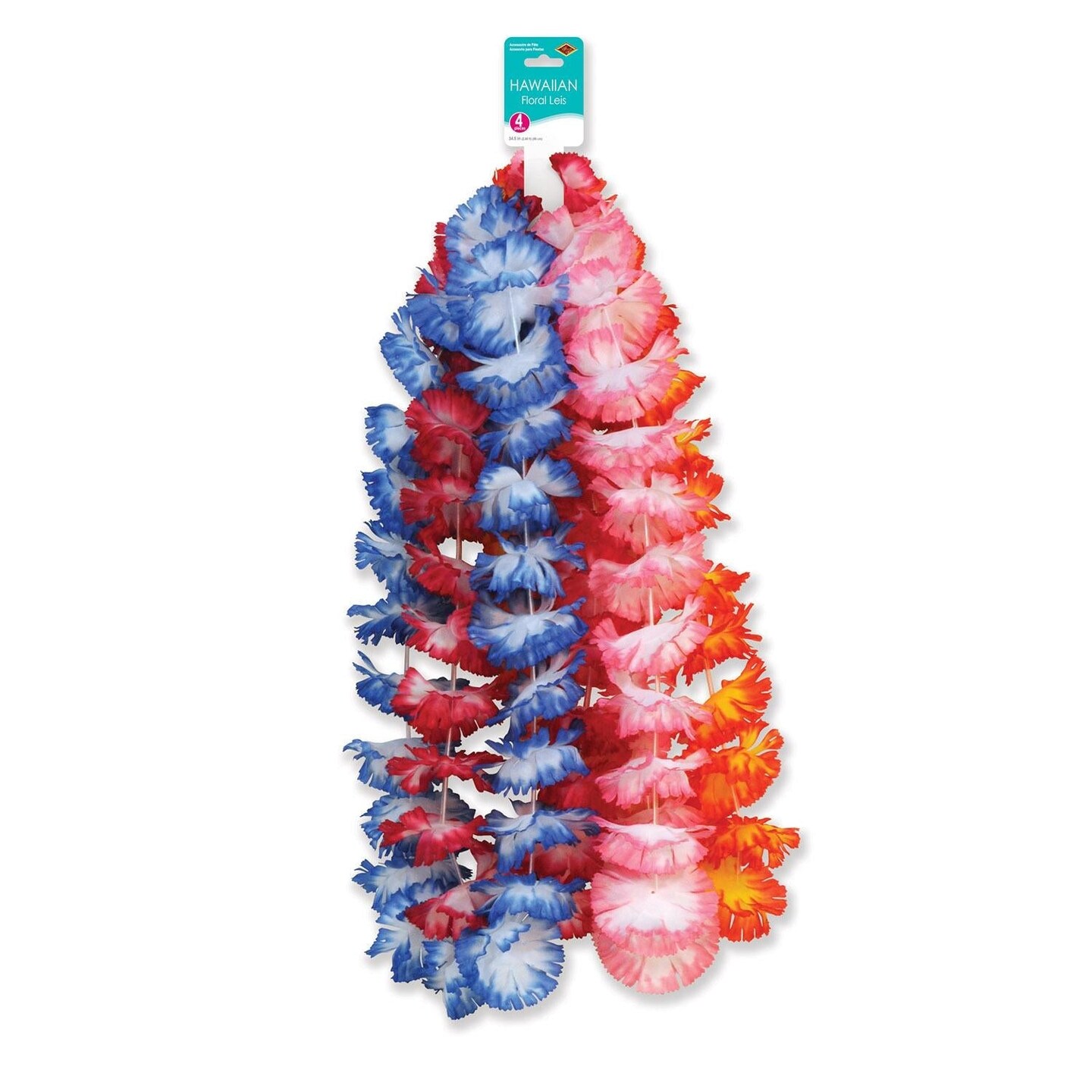 6 Pack Beistle Luau Party Hawaiian Floral Leis