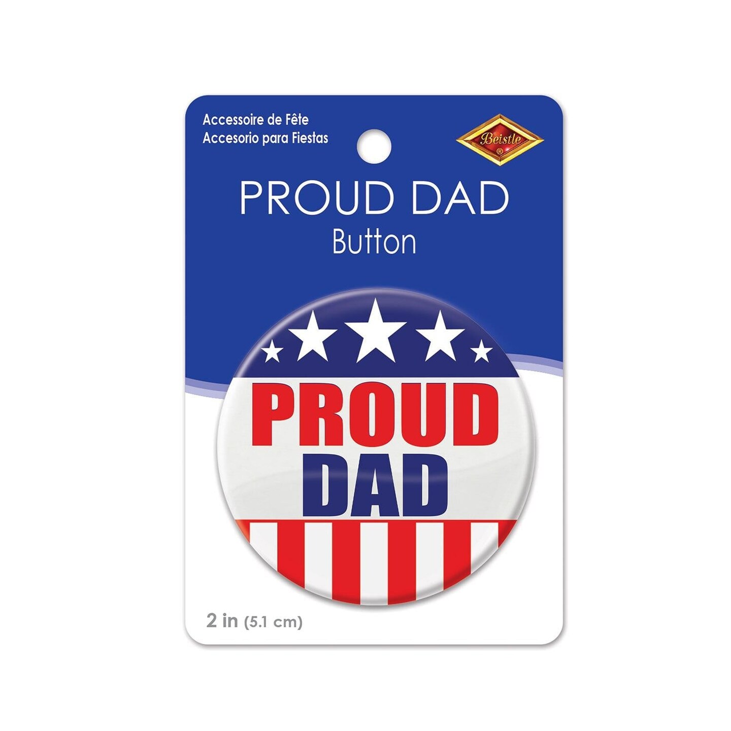 6 Pack Beistle Proud Dad Button