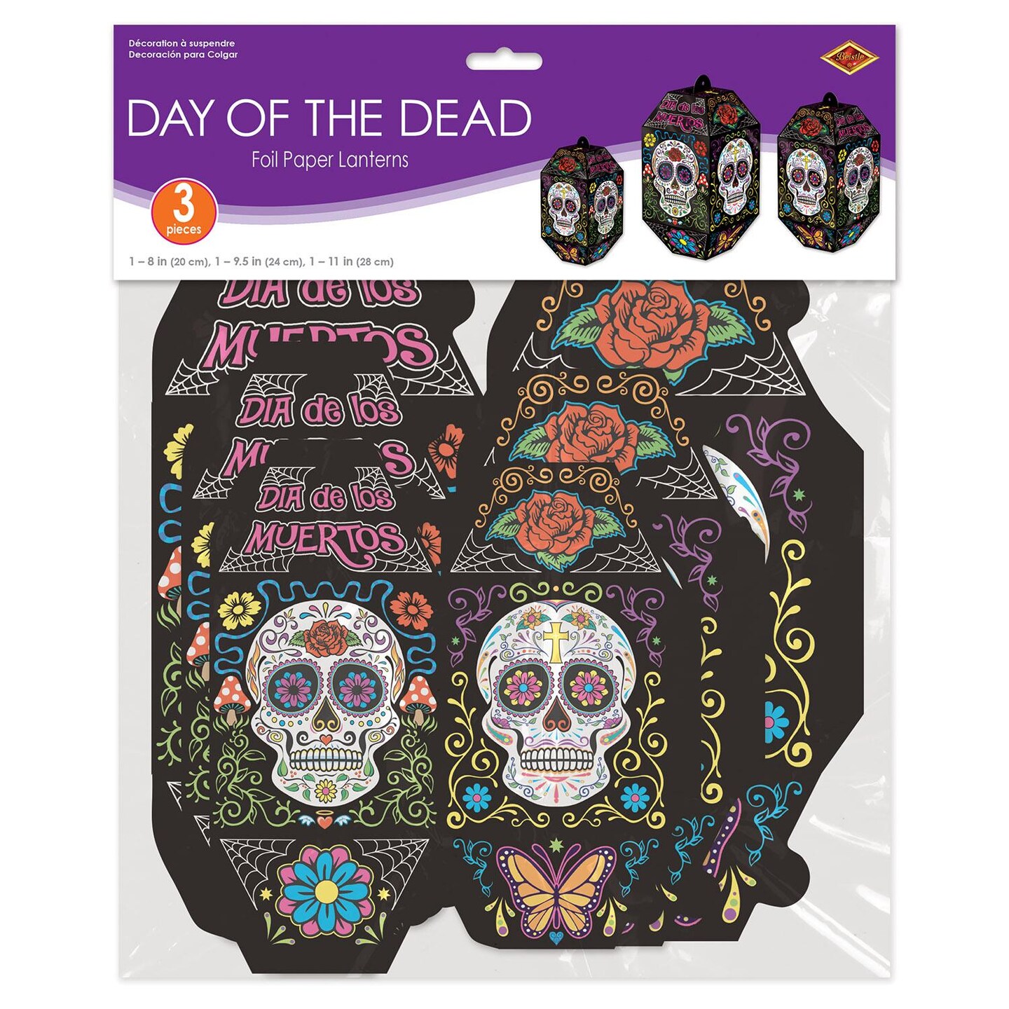 36 Pack Beistle Foil Day Of The Dead Paper Lanterns