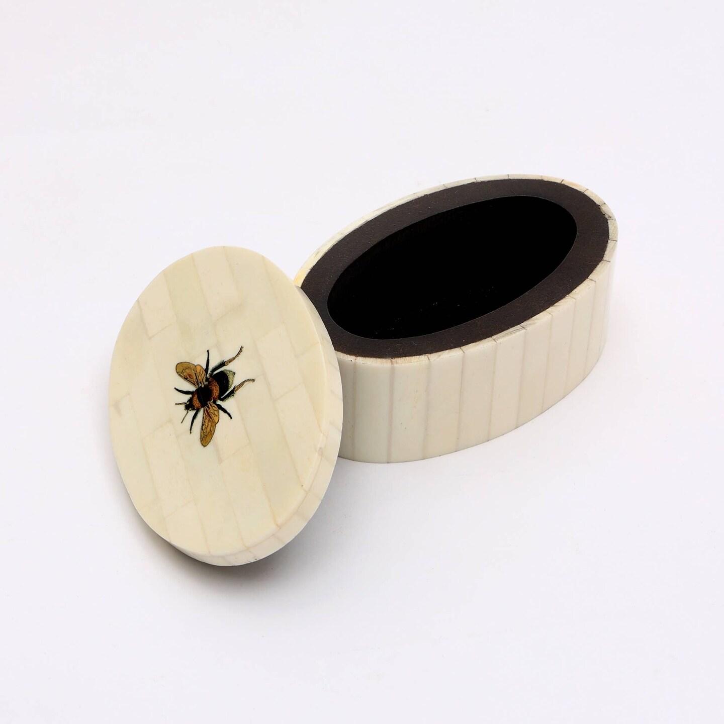 Decorative Storage Box with White Bone Material - 3.25&#x22;X 5&#x22; X 2&#x22;