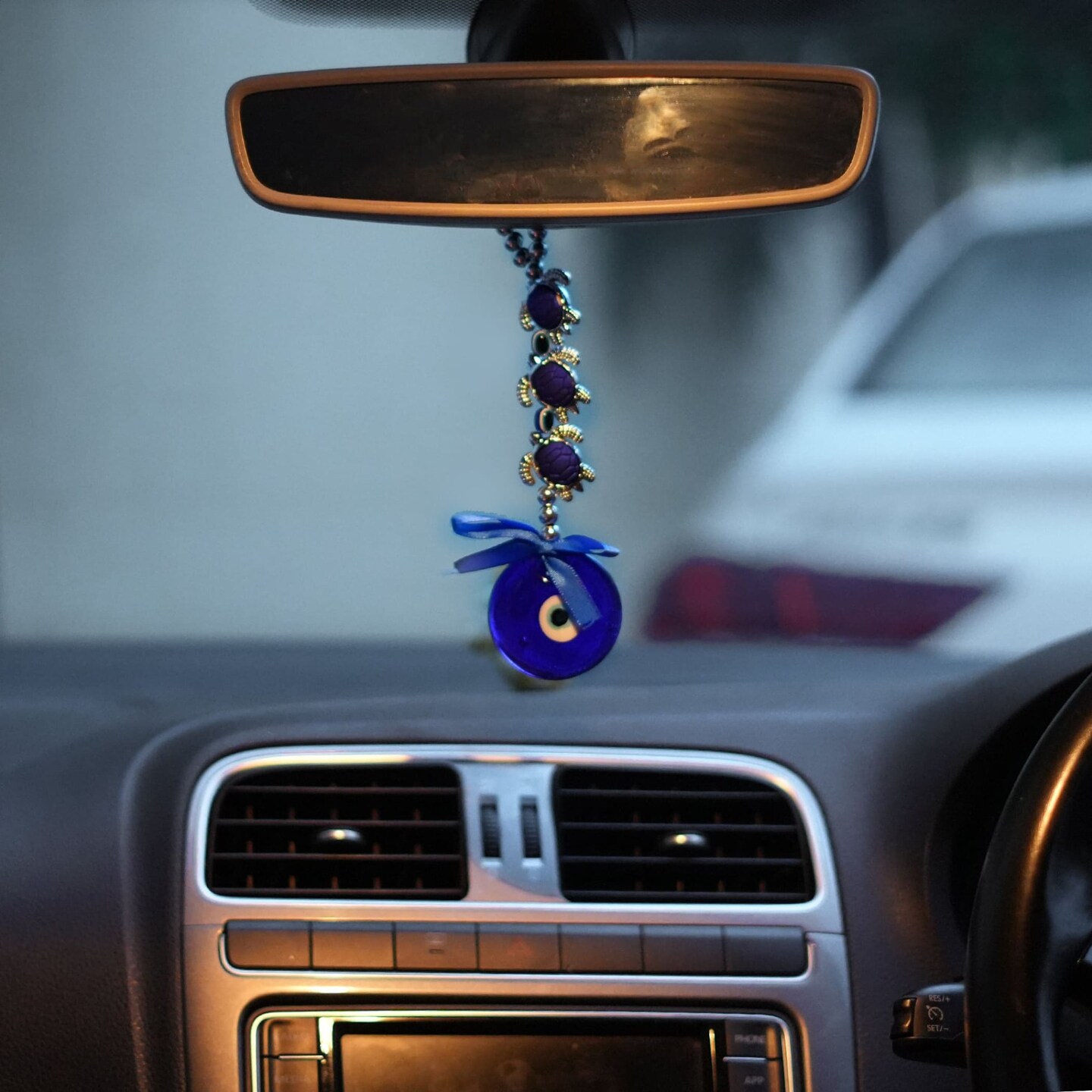 Evil Eye Hanging Decoration Tortoise Turtle Evil Eye Decor for Living Room Home Office Car Hanging Turkish Nazar Amulet Door Wall Hanging Ornament - Good Luck Pendant Charm Gift (7.5 Inch)