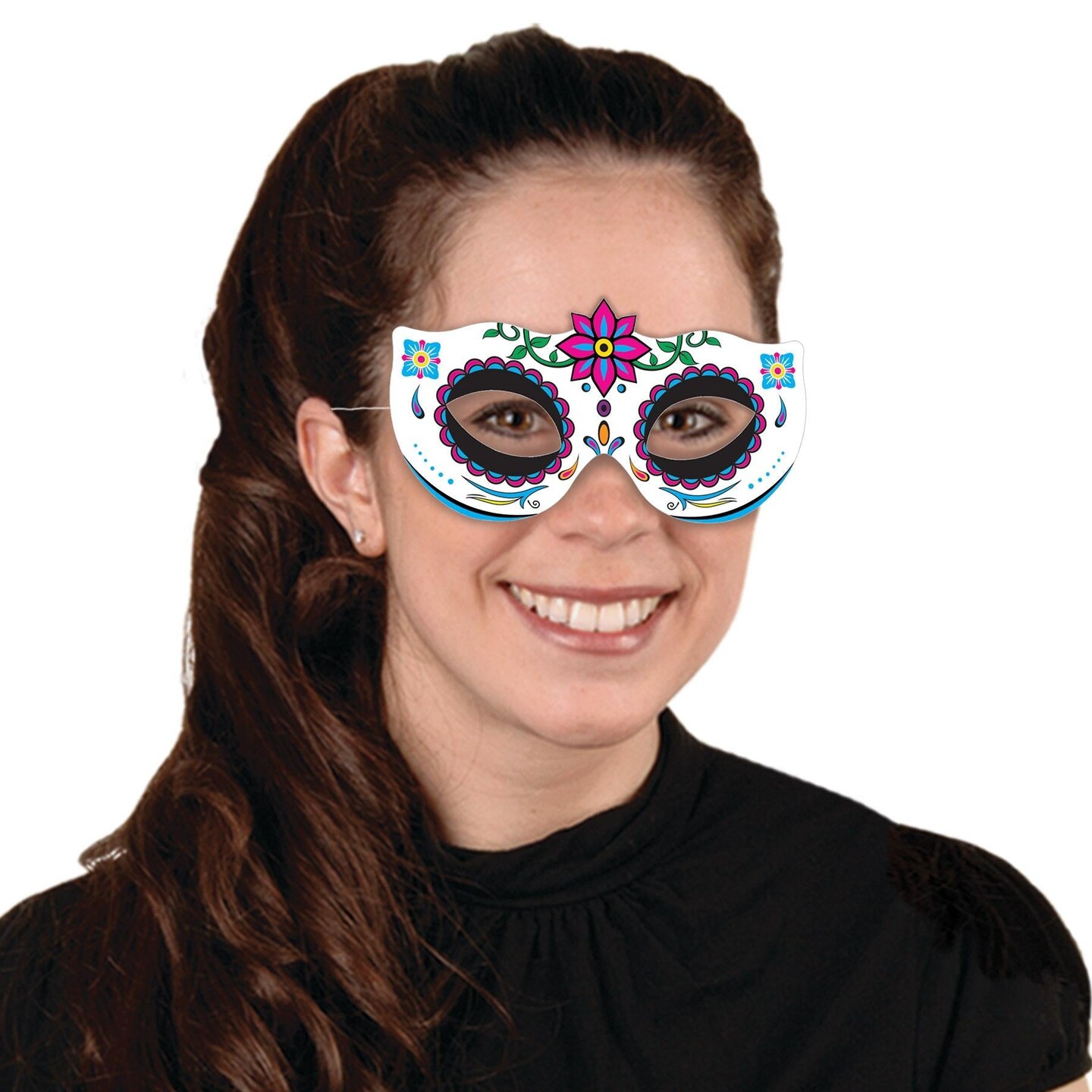 48 Pack Beistle Day Of The Dead Half Masks