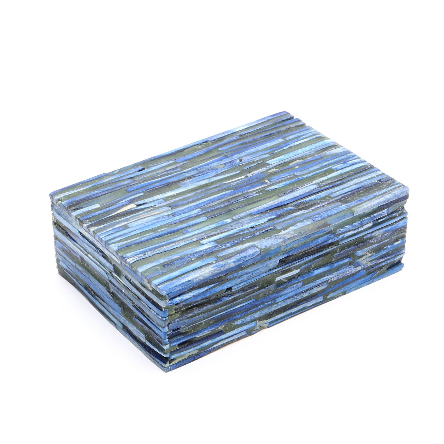 Decorative Storage Box with Bone Material In sky Blue Color - 6.25&#x22;X 4.25&#x22; X 2&#x22;