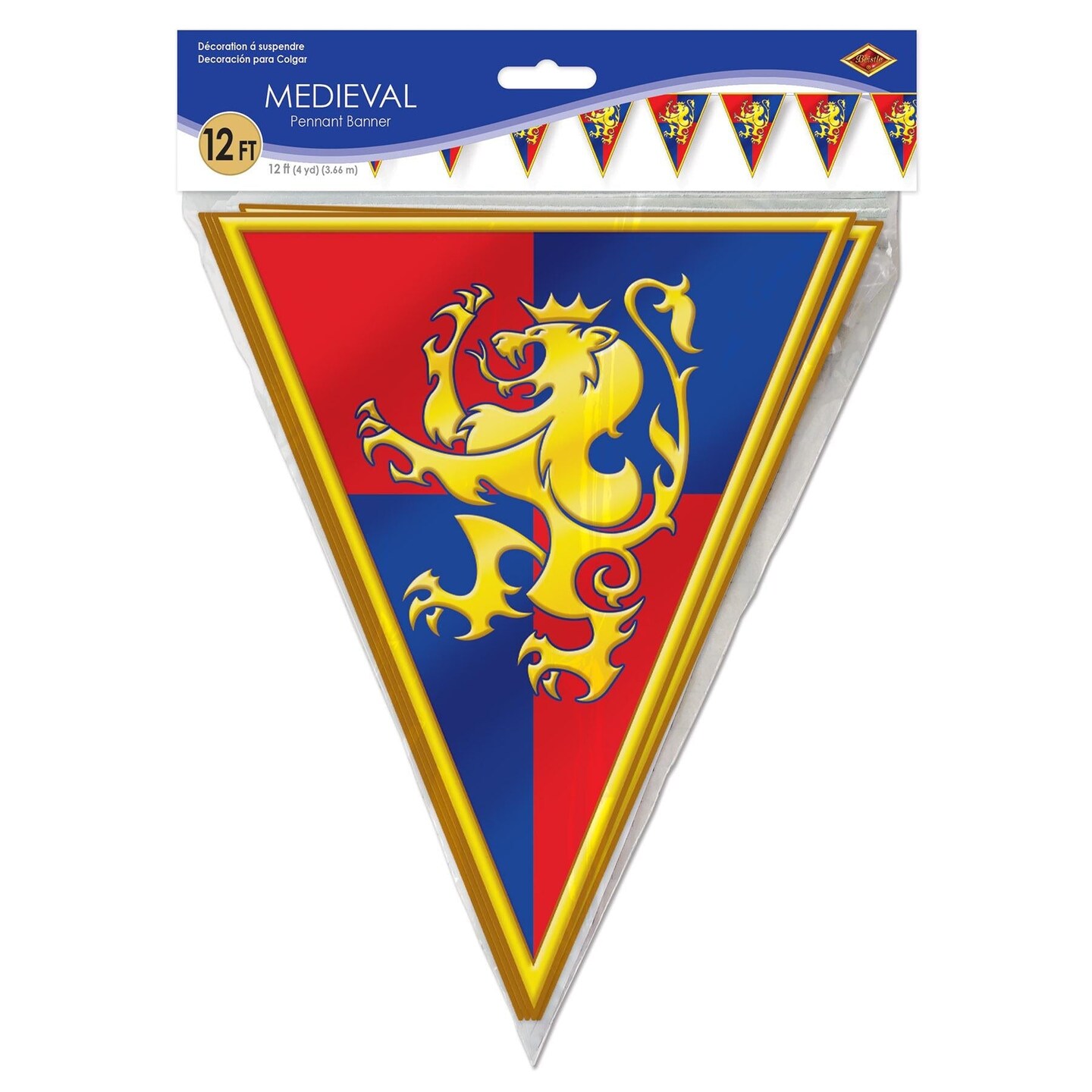 12 Pack Beistle Medieval Pennant Party Banner