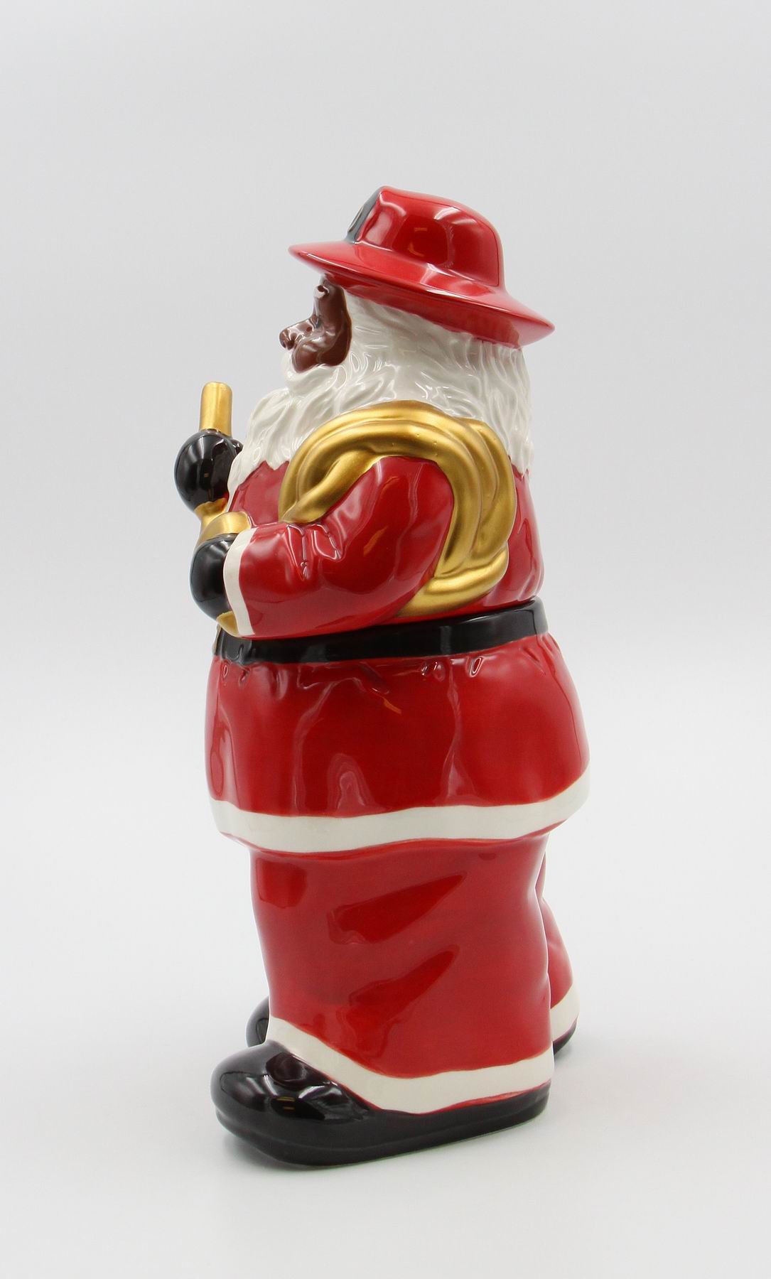 African American Firefighter Christmas Santa with Dalmation Dog Cookie Jar, Home D&#xE9;cor, Gift for Her, Him, Dad, Mom, Kitchen D&#xE9;cor