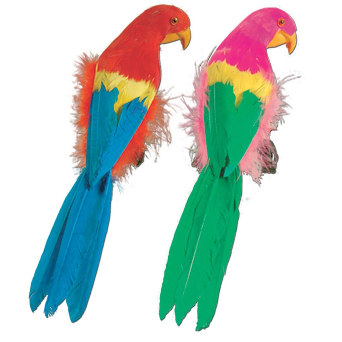6 Pack Bulk 12 Inch- Luau Party Tropical Parrots, Asst colors