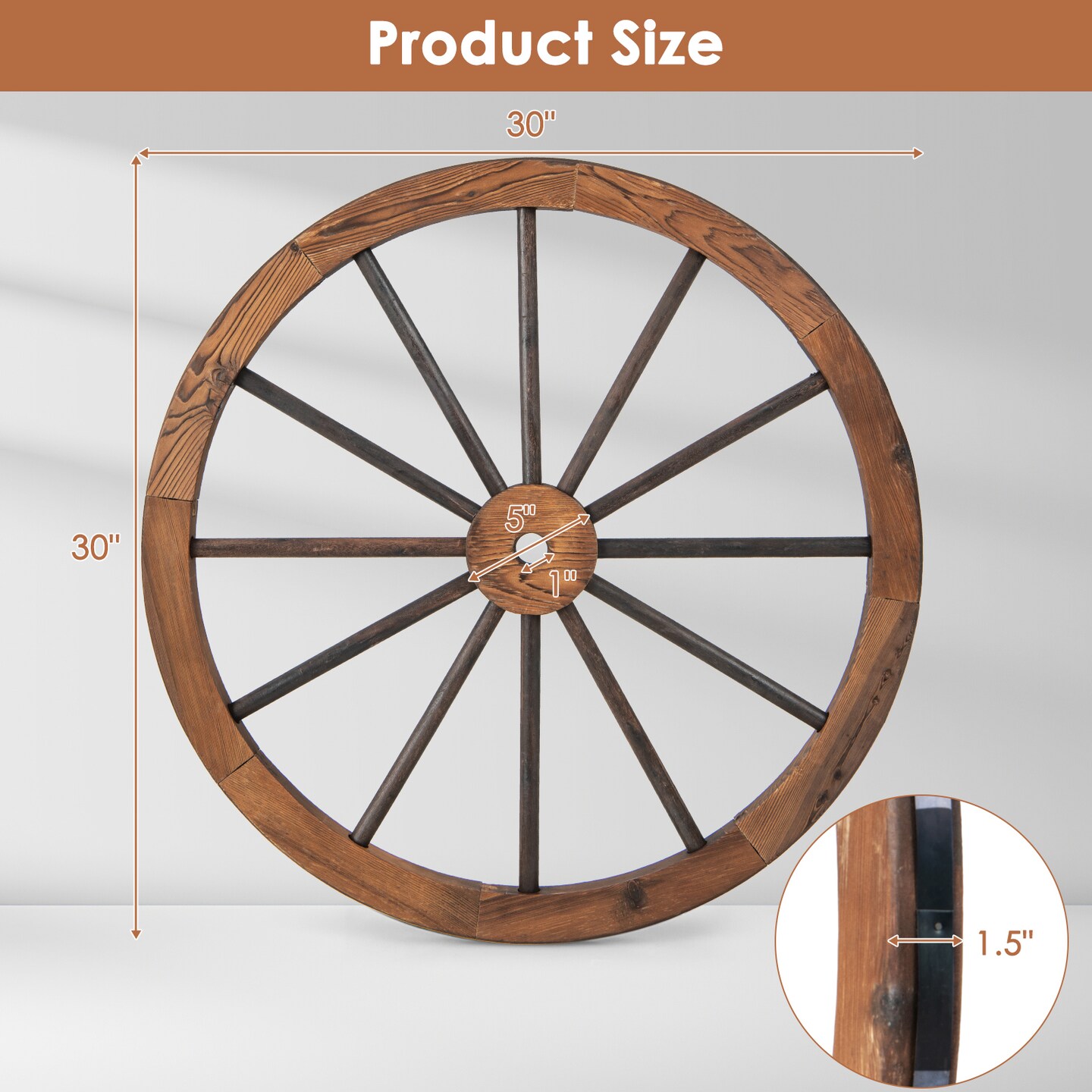 30 Inch Set of 4 Decorative Wooden Wagon Wheels Vintage Wagon Wheel Wall Decor