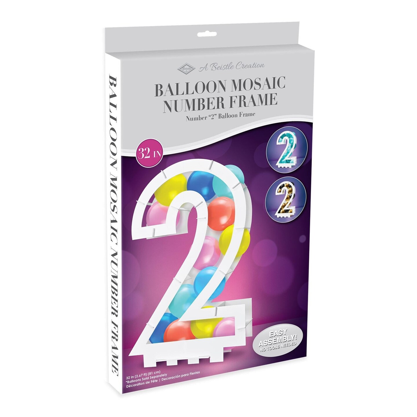 4 Pack Beistle Balloon Mosaic Number 2 Frame