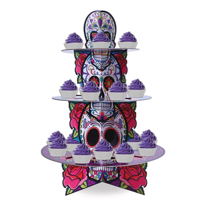 12 Pack Beistle Day Of The Dead Cupcake Stand