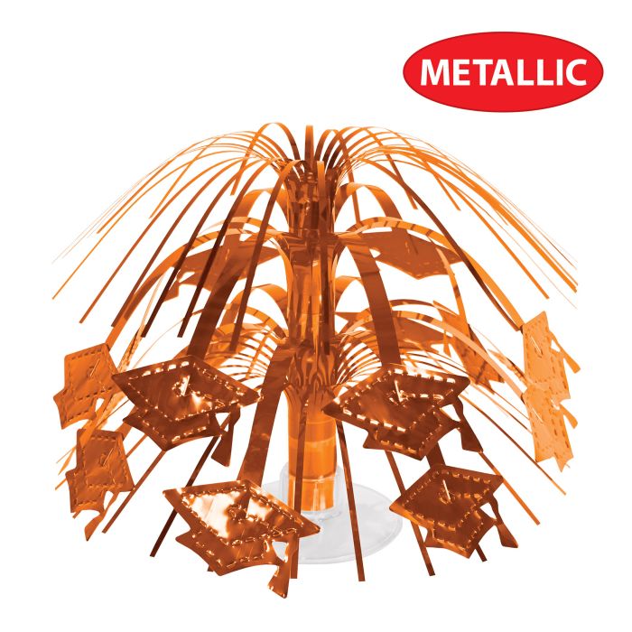 12 Pack Beistle Orange Grad Cap Mini Cascade Centerpiece