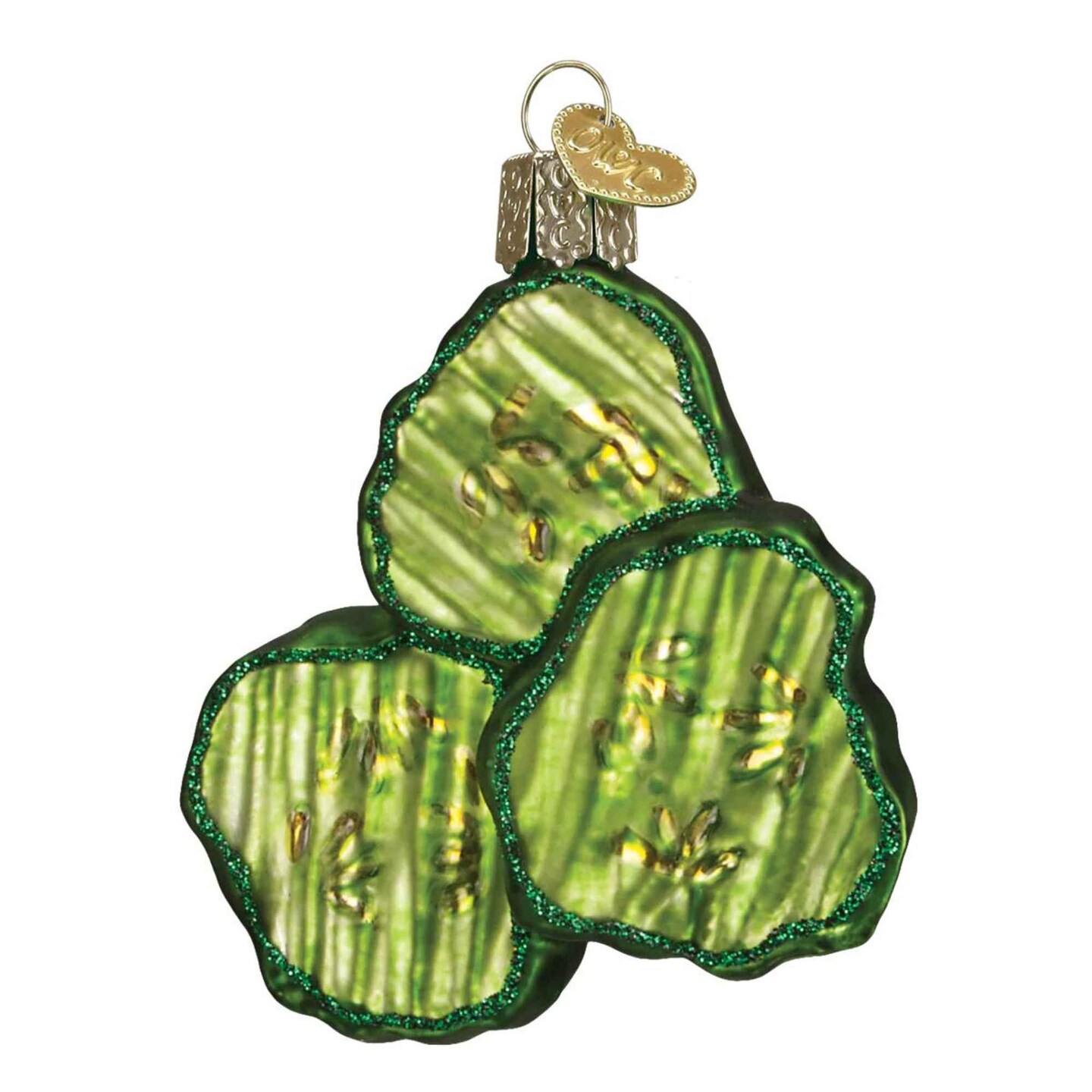 Old World Christmas 3.0&#x22; Pickle Chips - Tree Ornaments 3.0 Inch Pickle Chips Christmas Tree Ornament , Ornament Hamburger Relish