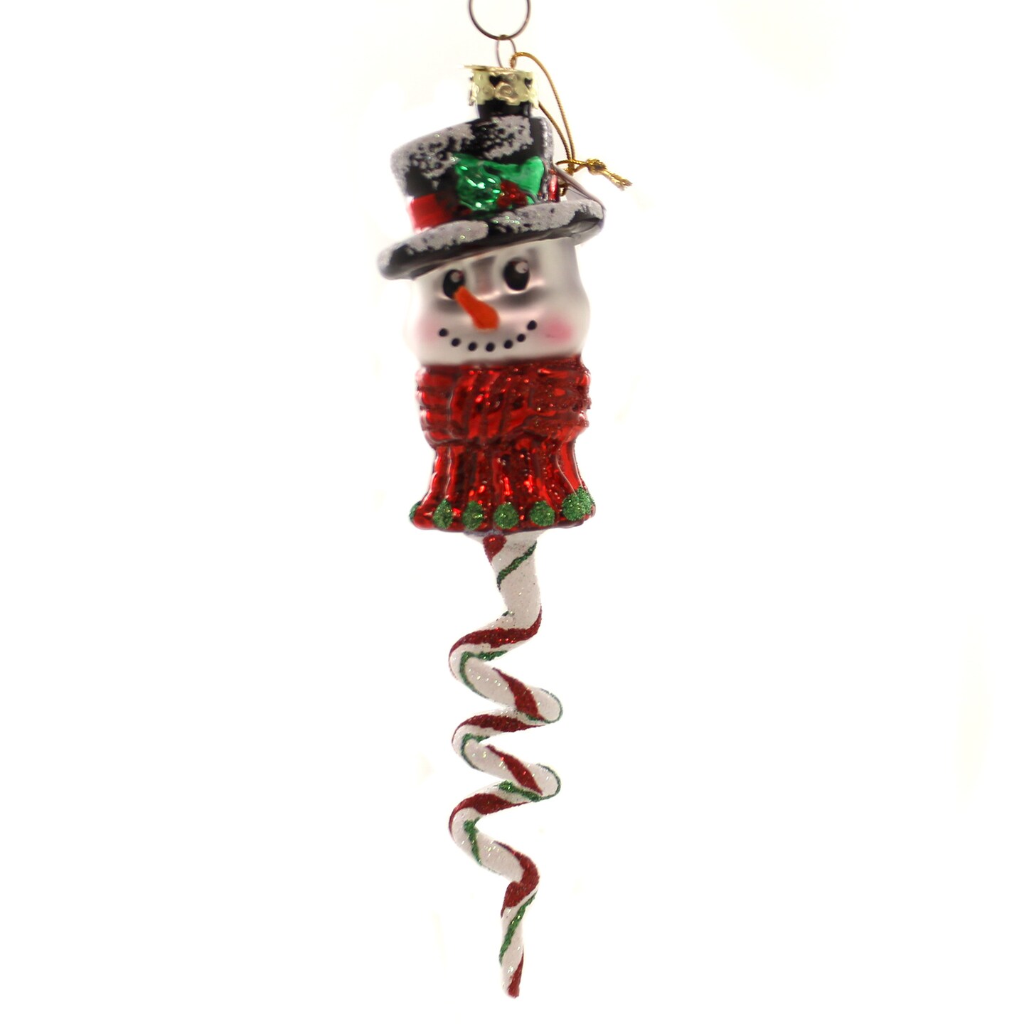 Noble Gems 8.0 Inch Snowman Spiral Ornament Tree Ornament , Hand Crafted